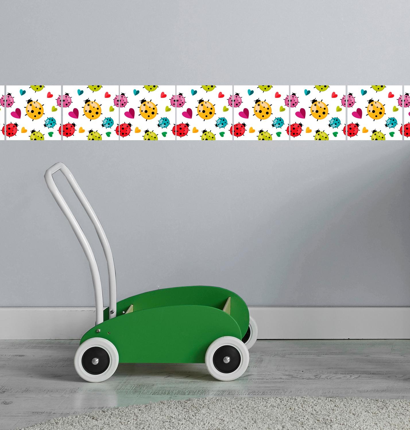 queence Fliesenaufkleber »Bunte Marienkäfer«, Stickerfliesen, selbstklebend, Sticker, 12er Set