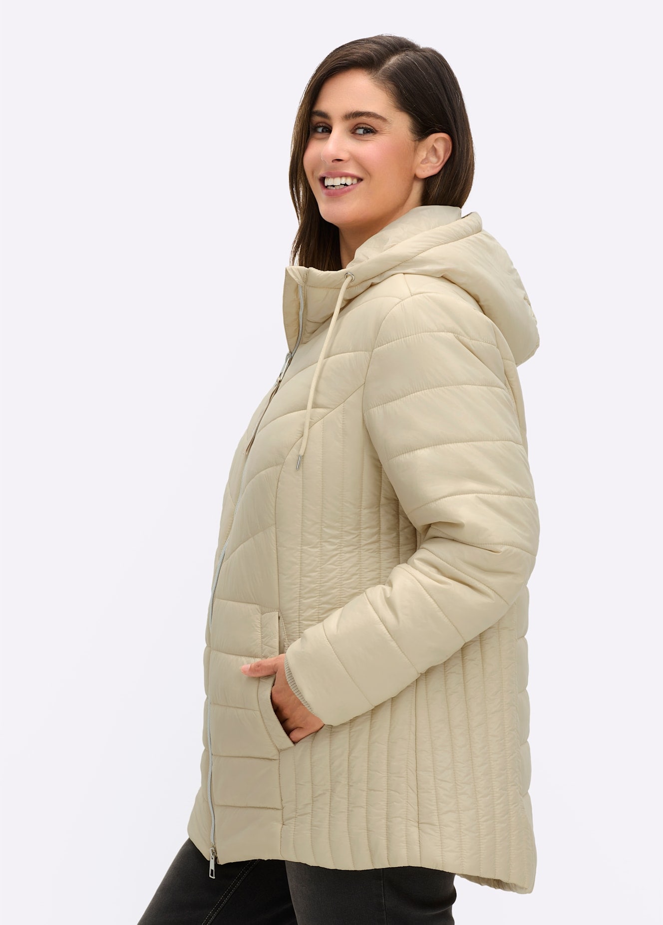 Sheego Steppjacke mit Kapuze