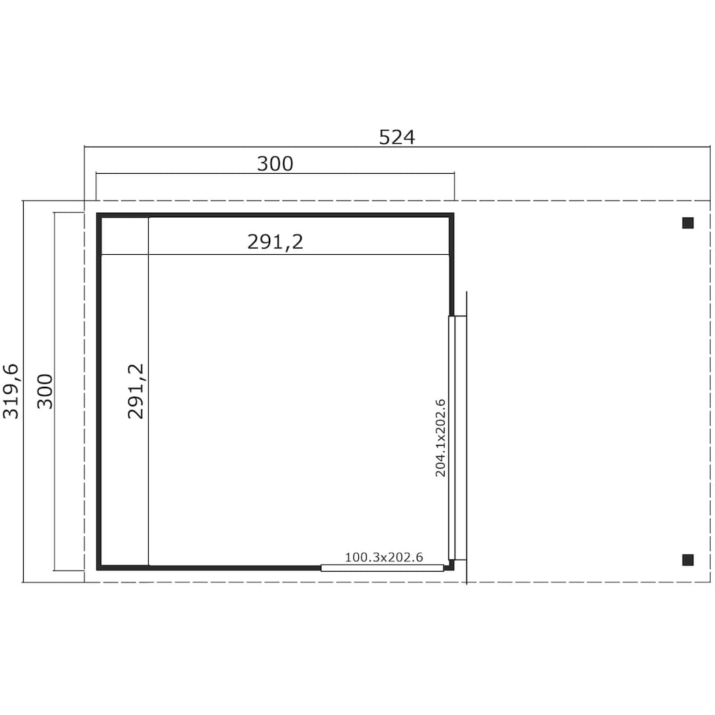 LASITA MAJA Gartenhaus »Domeo 2, Carbongrau«, (Set)