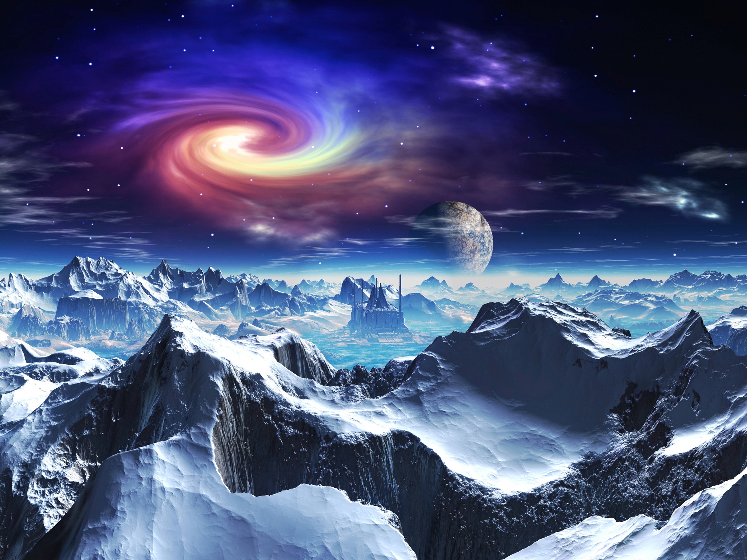 Papermoon, Fototapete »PLANETEN-FUTURISTISCH WELTRAUM MOON GALAXIE UNIVERSUM«, bunt, Vlies, B/L: 3 m m x 2,23 m m - Bahnen: 6 Stk. St., bunt