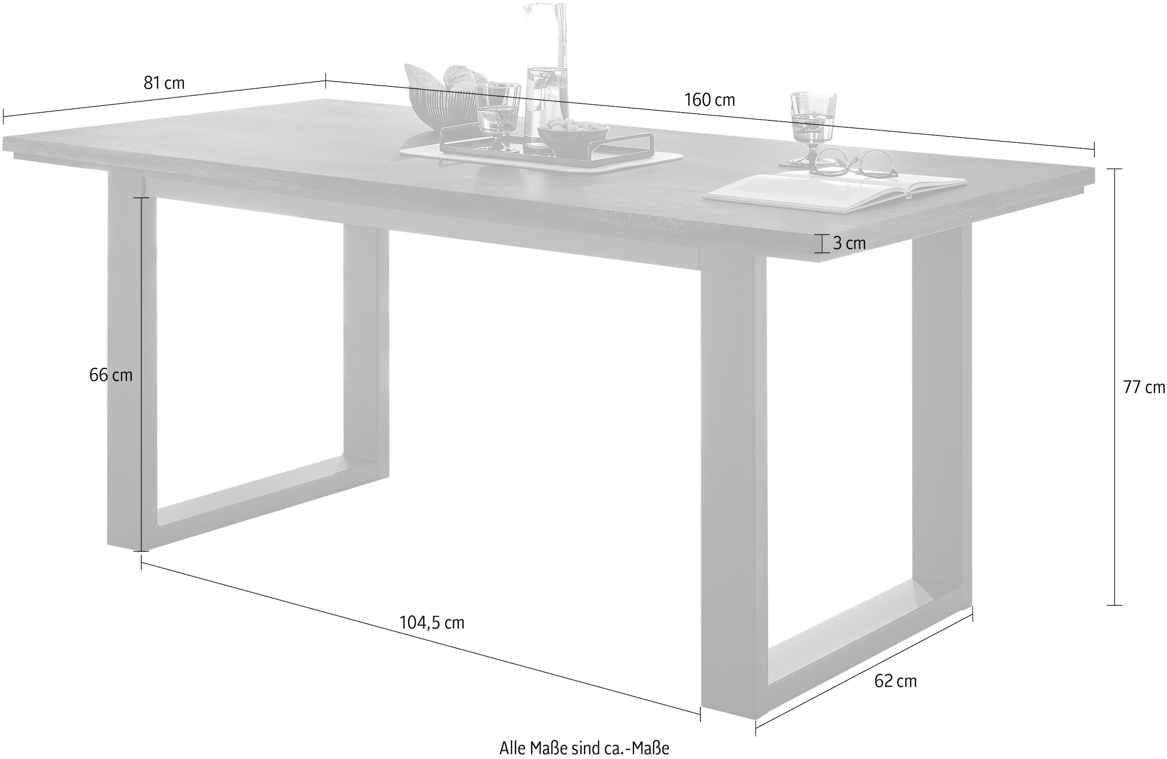 INOSIGN Esstisch »LARGO«, Breite ca, 160 cm