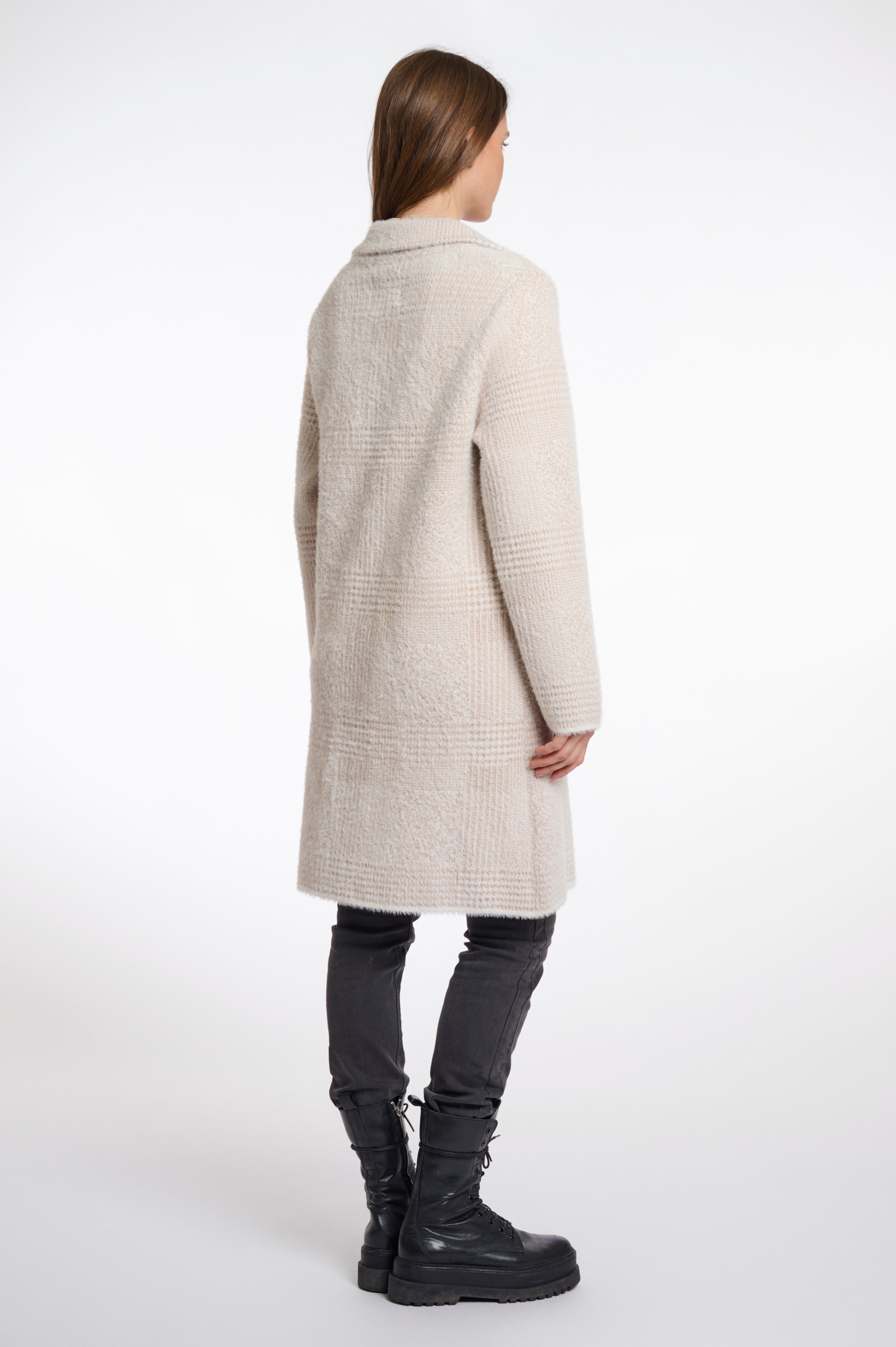 Rino & Pelle Longstrickjacke mit Reverskragen und feinem Muster