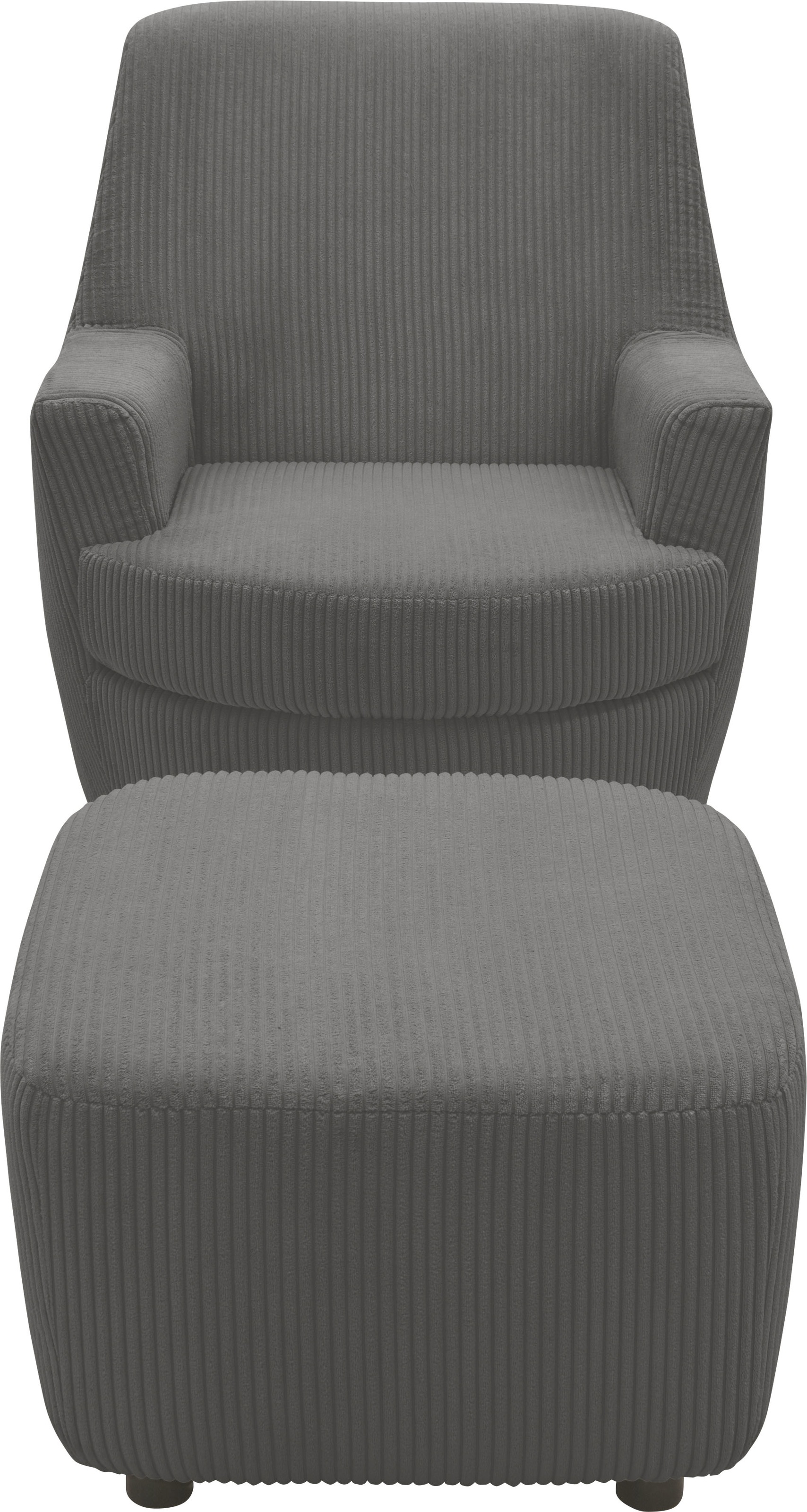 INOSIGN Drehsessel »HETTY, Drehsessel mit Wippfunktion und Hocker; Lesesessel, Armsessel«, (Set, 2 St.), mit Dreh/Wippfunktion, mit Federkern, in Cord und Microfaser