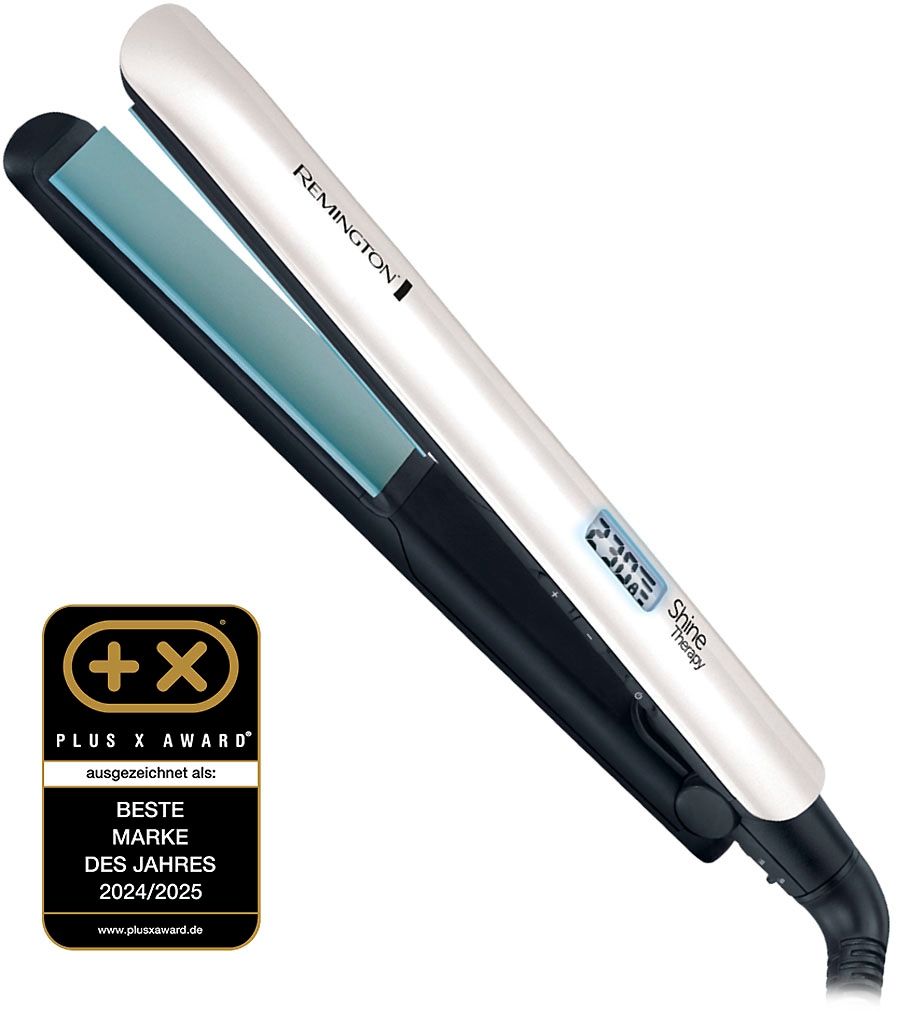 Remington Glätteisen »S8500 Shine Therapy«, Keramik-Beschichtung, Shine-Therapy Technologie, breite Stylingplatten, LCD Display