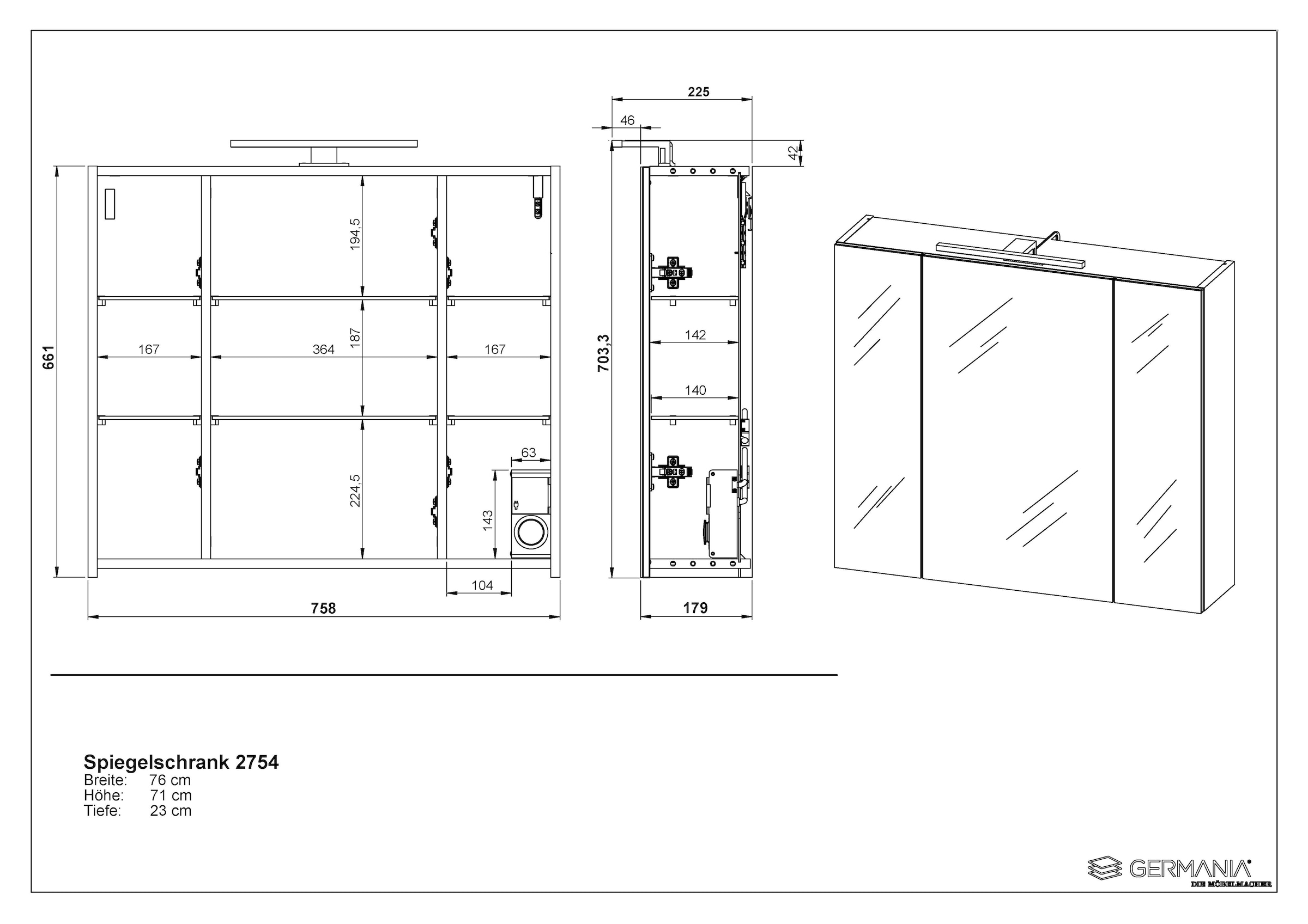 GERMANIA Badmöbel-Set »Scantic«, (5 St.), mehrteiliges Set mit kleinem Waschbeckenunterschrank