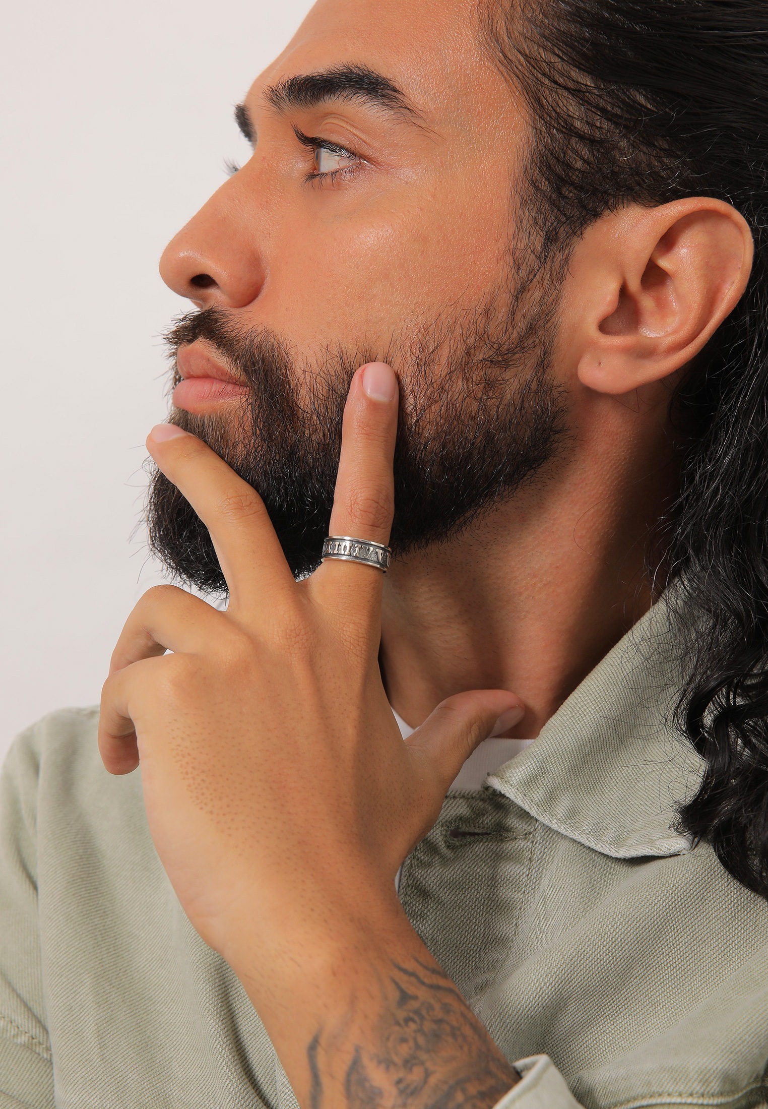 Kuzzoi Silberring »Ring Herren Bandring Römische Zahlen 925 Silber«