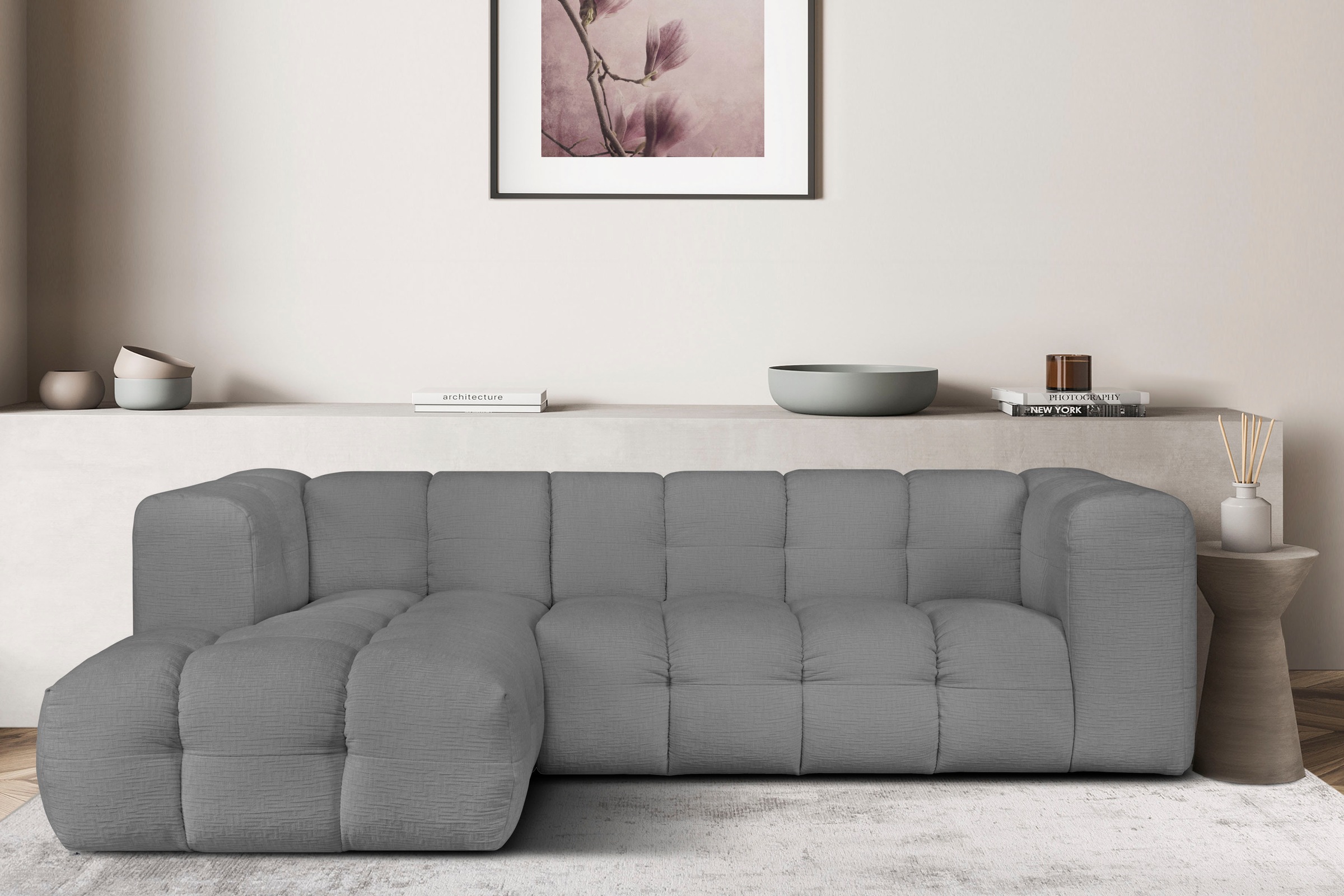 LeGer Home by Lena Gercke Ecksofa »TALISHA L-Form Designersofa, moderne Steppung, B/T/H: 276/178/75 cm«, aufwendig gepolstert, hoher Sitzkomfort