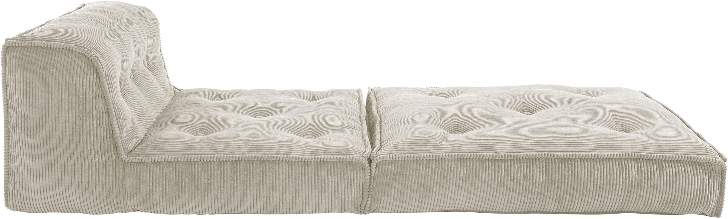 INOSIGN Sessel »Pia«, Loungesessel aus Cord, in 2 Größen, Pouf-Funktion.