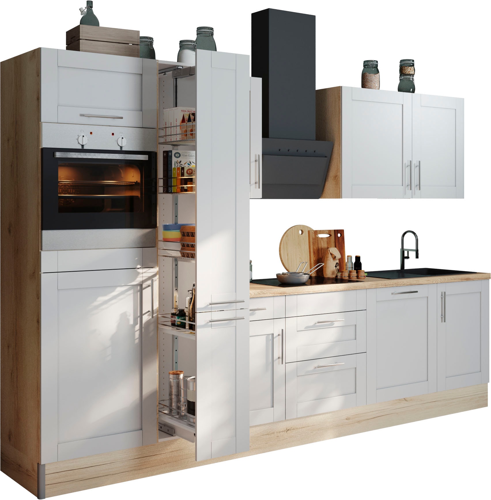 OPTIFIT Küchenzeile »Ahus«, Breite 310 cm, MDF mit Close auf Raten Funktion Soft Fronten, kaufen E-Geräten, wahlw