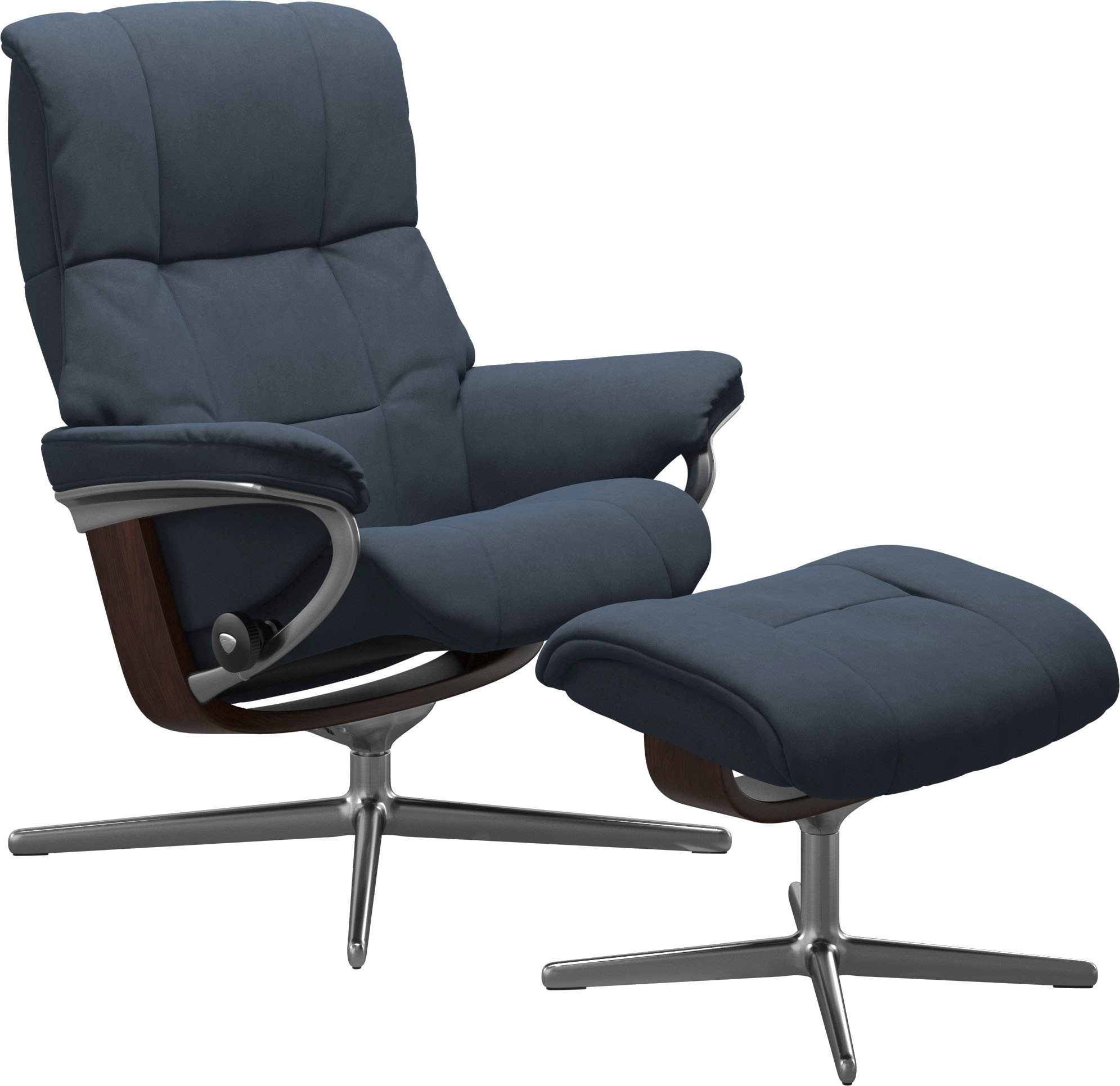Stressless® Relaxsessel »Mayfair« Set, Relaxsessel mit Hocker,  mit Hocker, mit Cross Base, Größe S, M & L, Holzakzent Braun