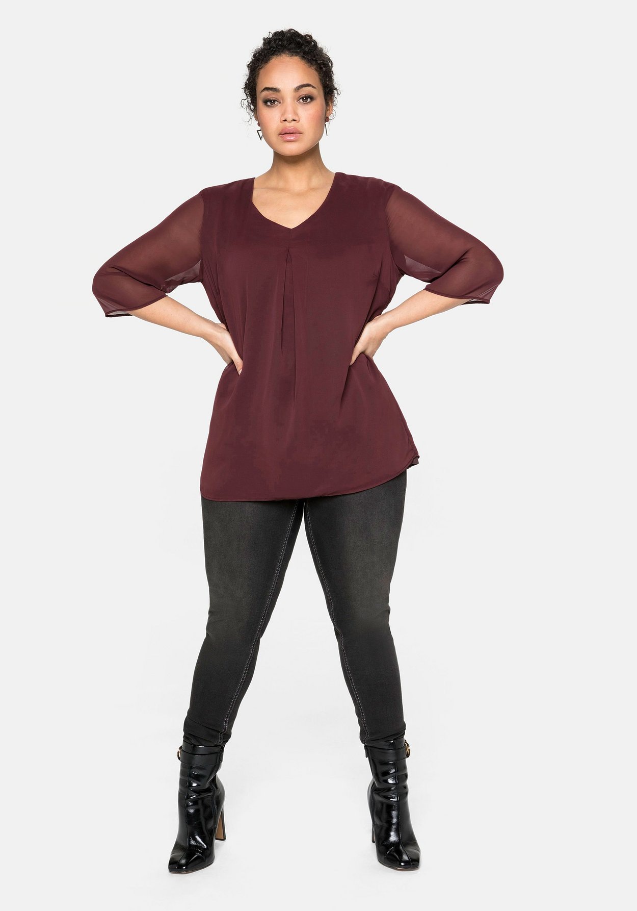 Sheego Tunika »Tunika im Lagenlook, mit Chiffon«