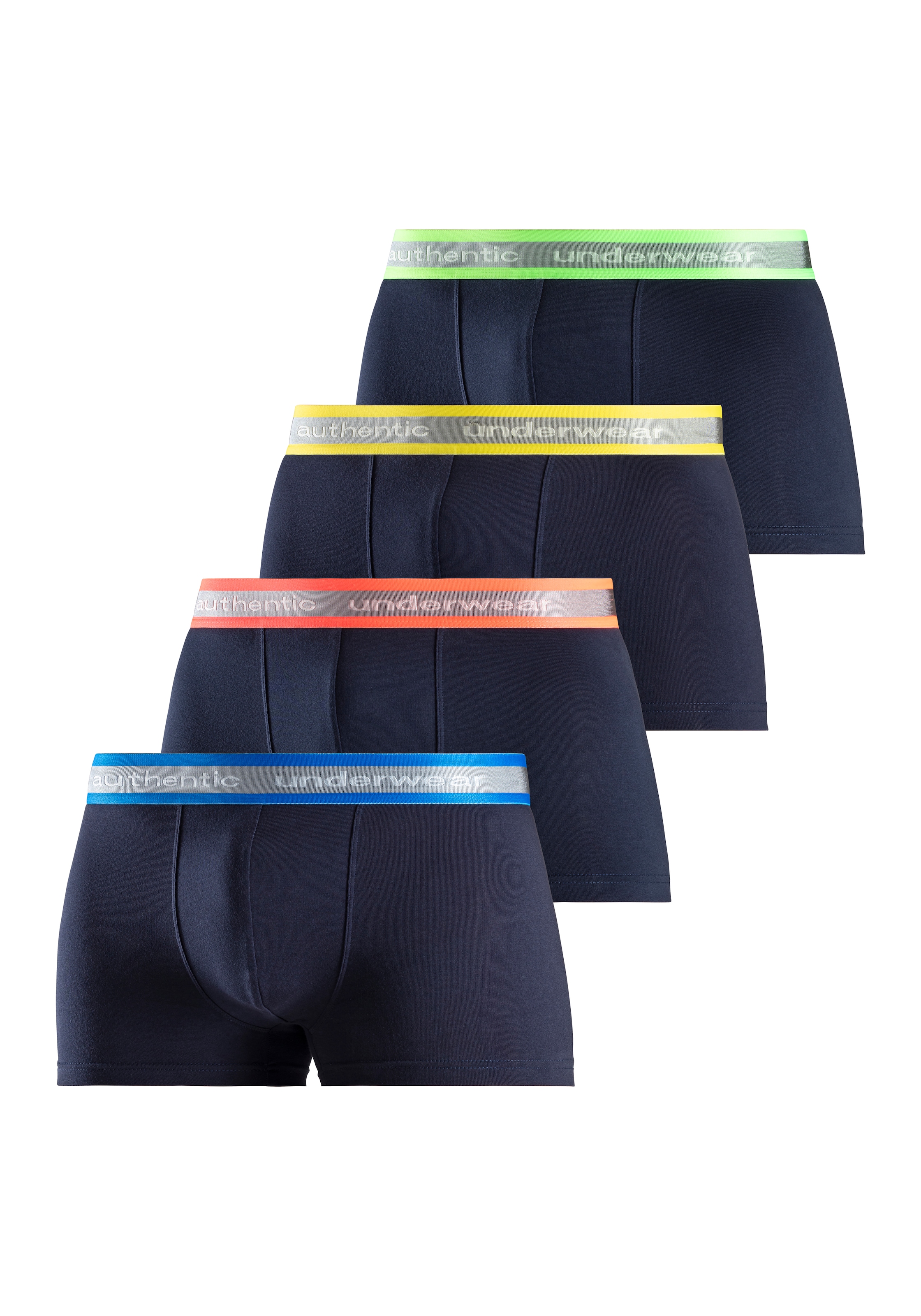 AUTHENTIC LE JOGGER Boxer »Boxershorts für Herren«, (Packung, 4 St., 4er-Pack), angenehm weiches Neon-Bündchen