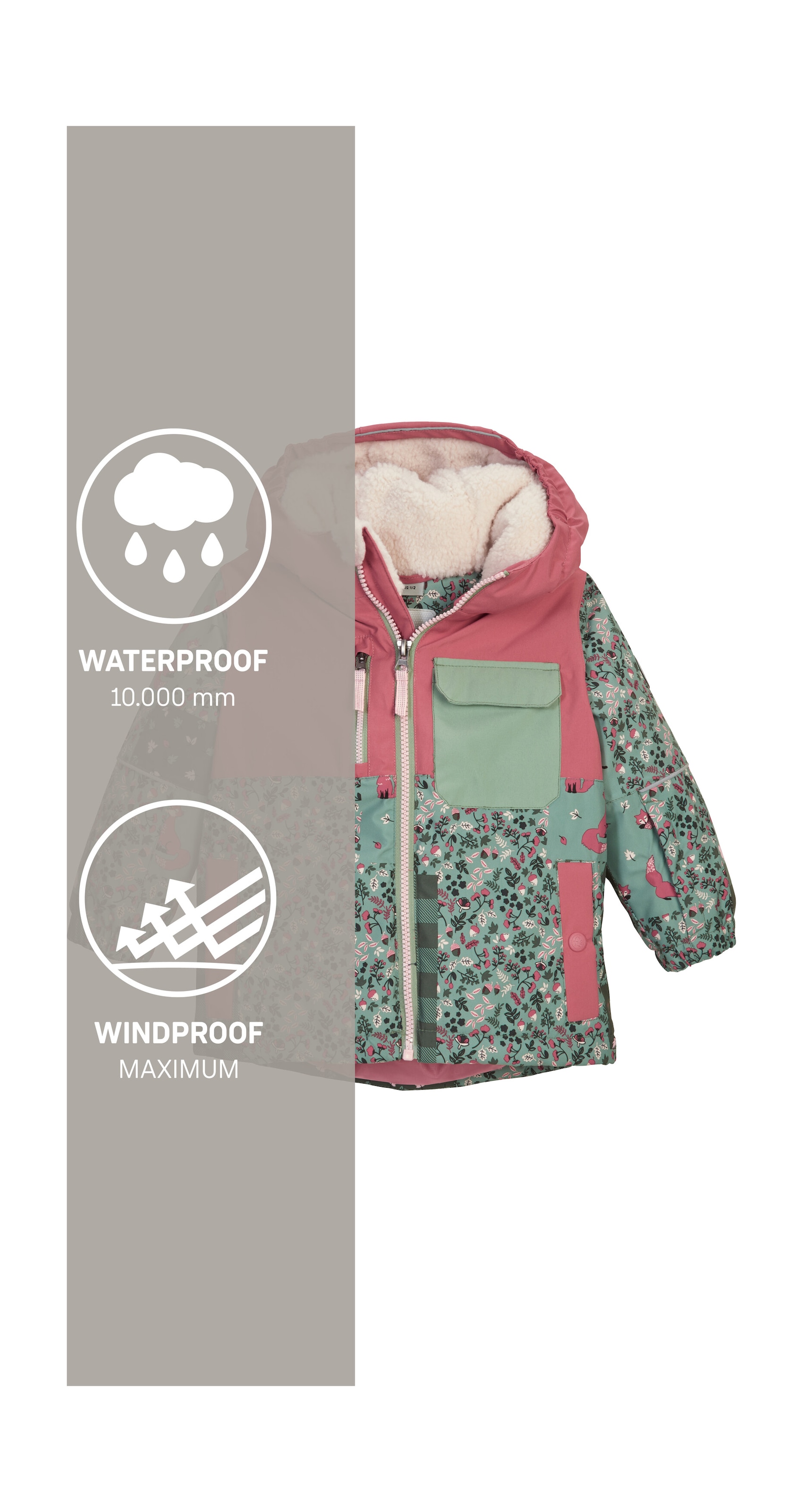 first instinct by killtec Skijacke »FISW 43 MNS SKI JCKT« Wind- und wasserdichte Kinderjacke mit Fleecekapuze und Schneefang