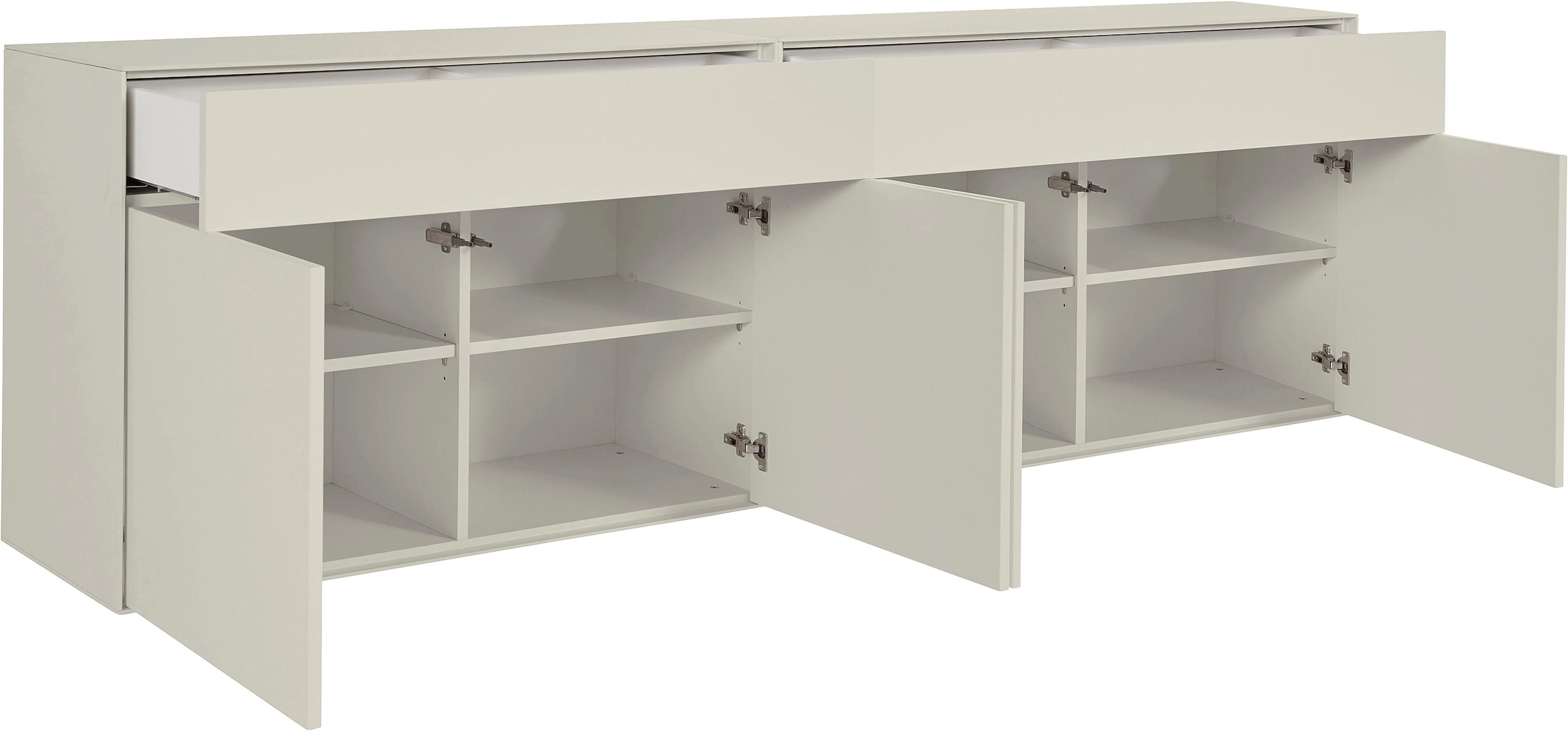 LeGer Home by Lena Gercke Sideboard »Essentials«, (2 St.), Breite: 224cm, MDF lackiert, Push-to-open-Funktion