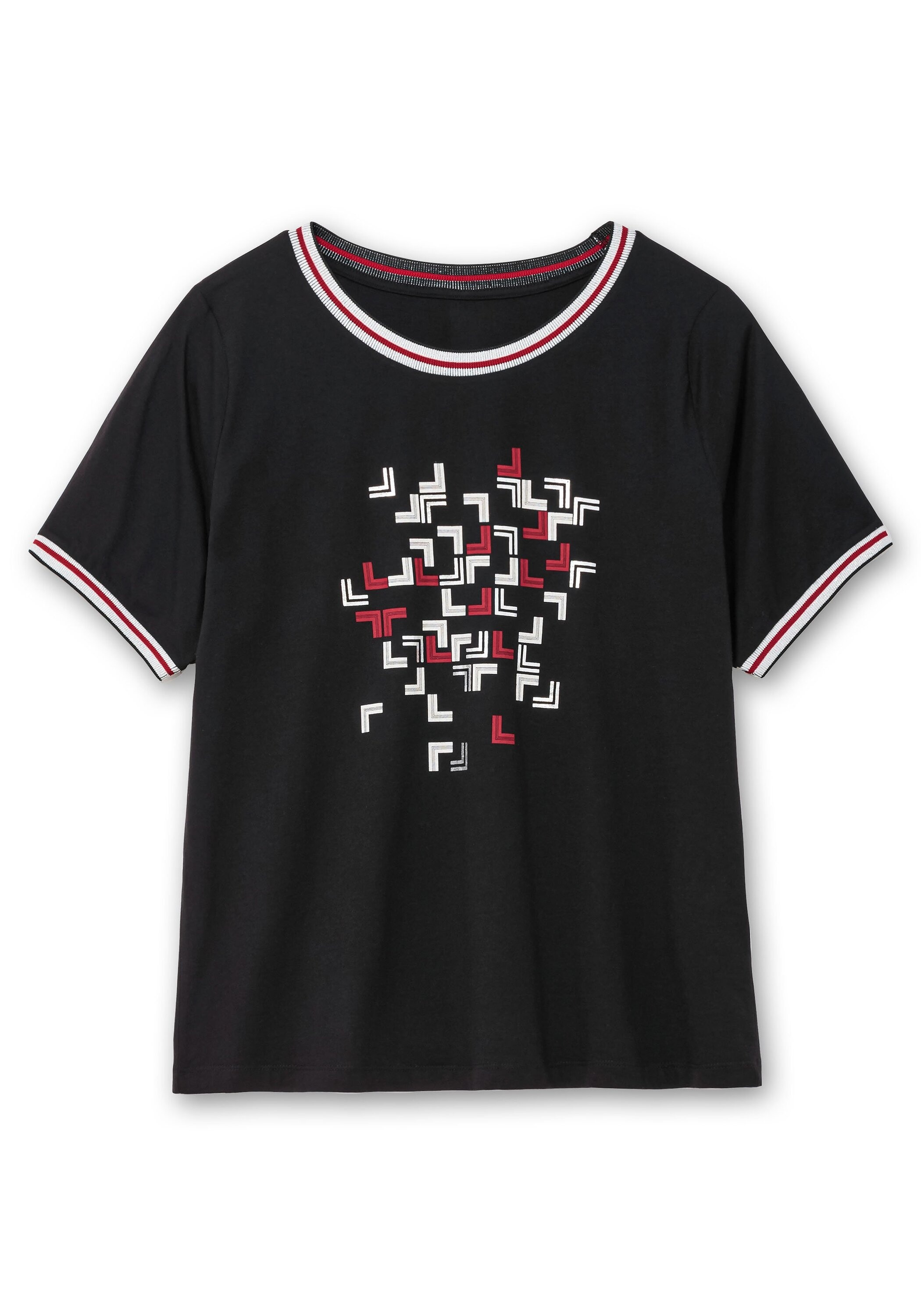 Sheego T-Shirt »Shirt mit Grafik-Frontprint und Glitzerdetails«