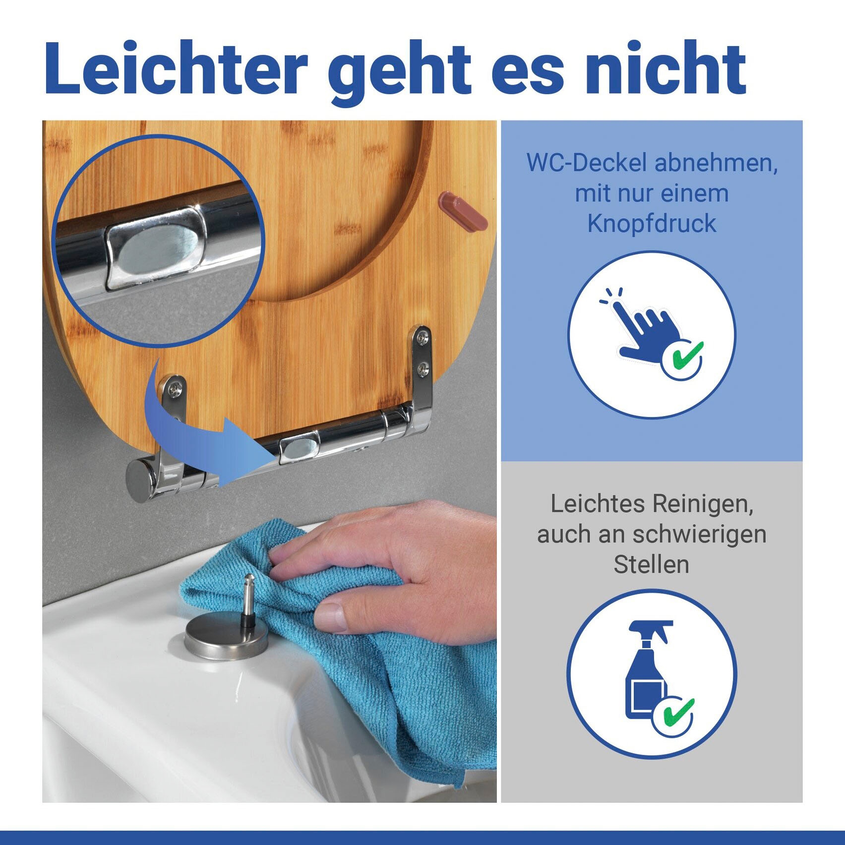 WENKO WC-Sitz »Bambusa« aus Bambus, mit Absenkautomatik, feuchtigkeitsresistent