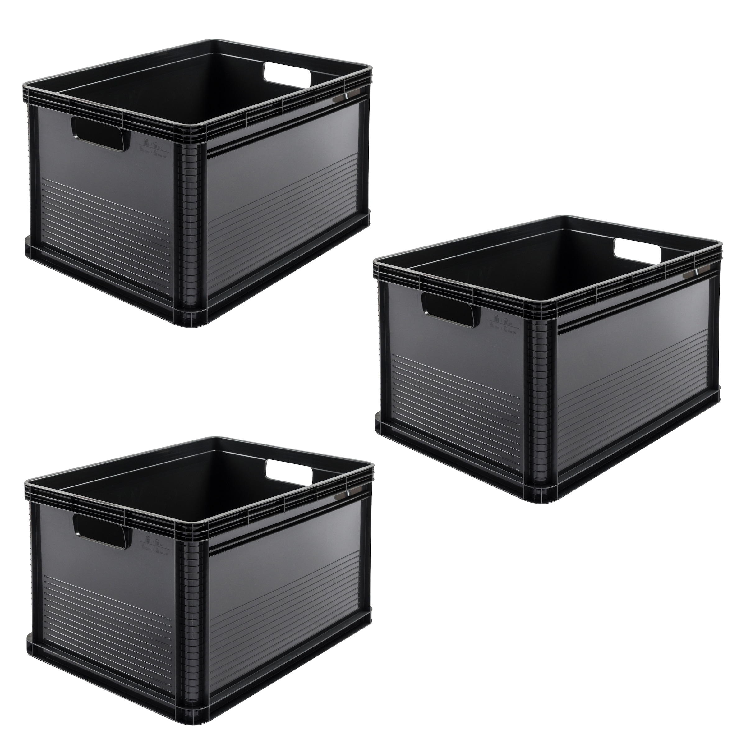 keeeper Transportbehälter »Transportbox robert, 3er Set, 64 L, 60 x 40 x 32 cm« 40 cm breit 32 cm hoch 60 cm lang Set, 3 Stk. tlg. säure- und laugenbeständig, 60 kg Tragkraft