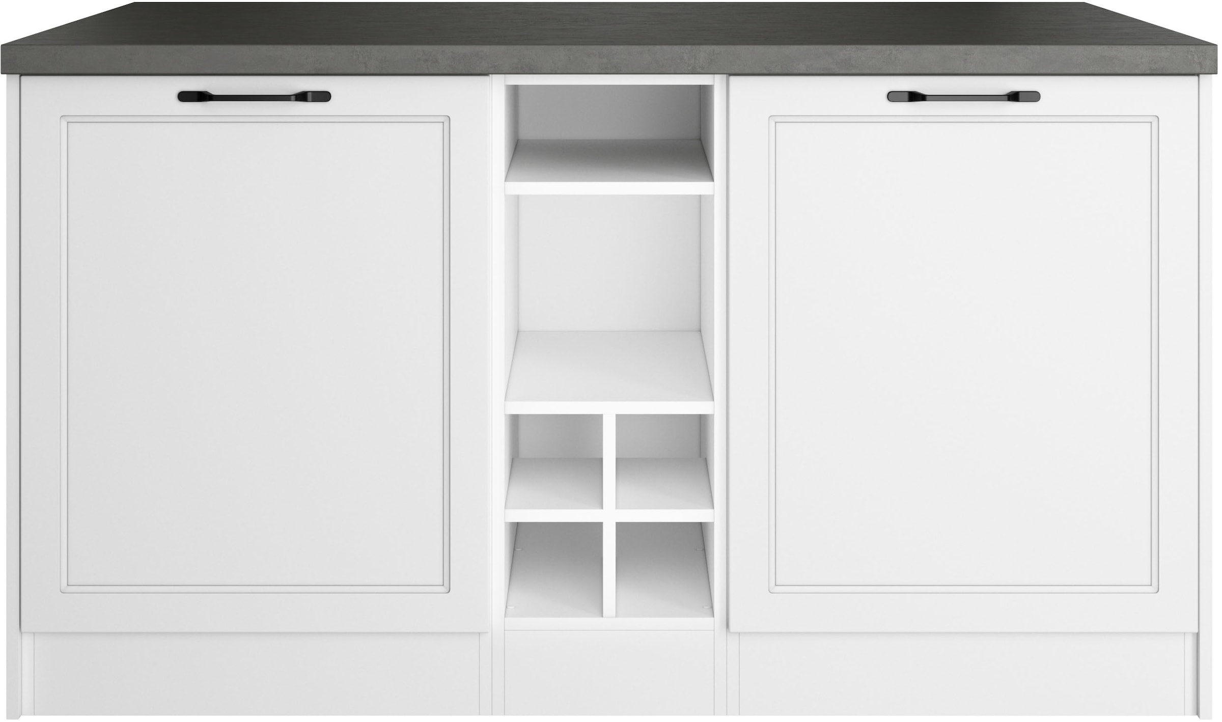 KOCHSTATION Kücheninsel »KS-Lani, Breite 153 cm, mit Flaschenregal« MDF-Fronten, Arbeitsplatte 38mm stark