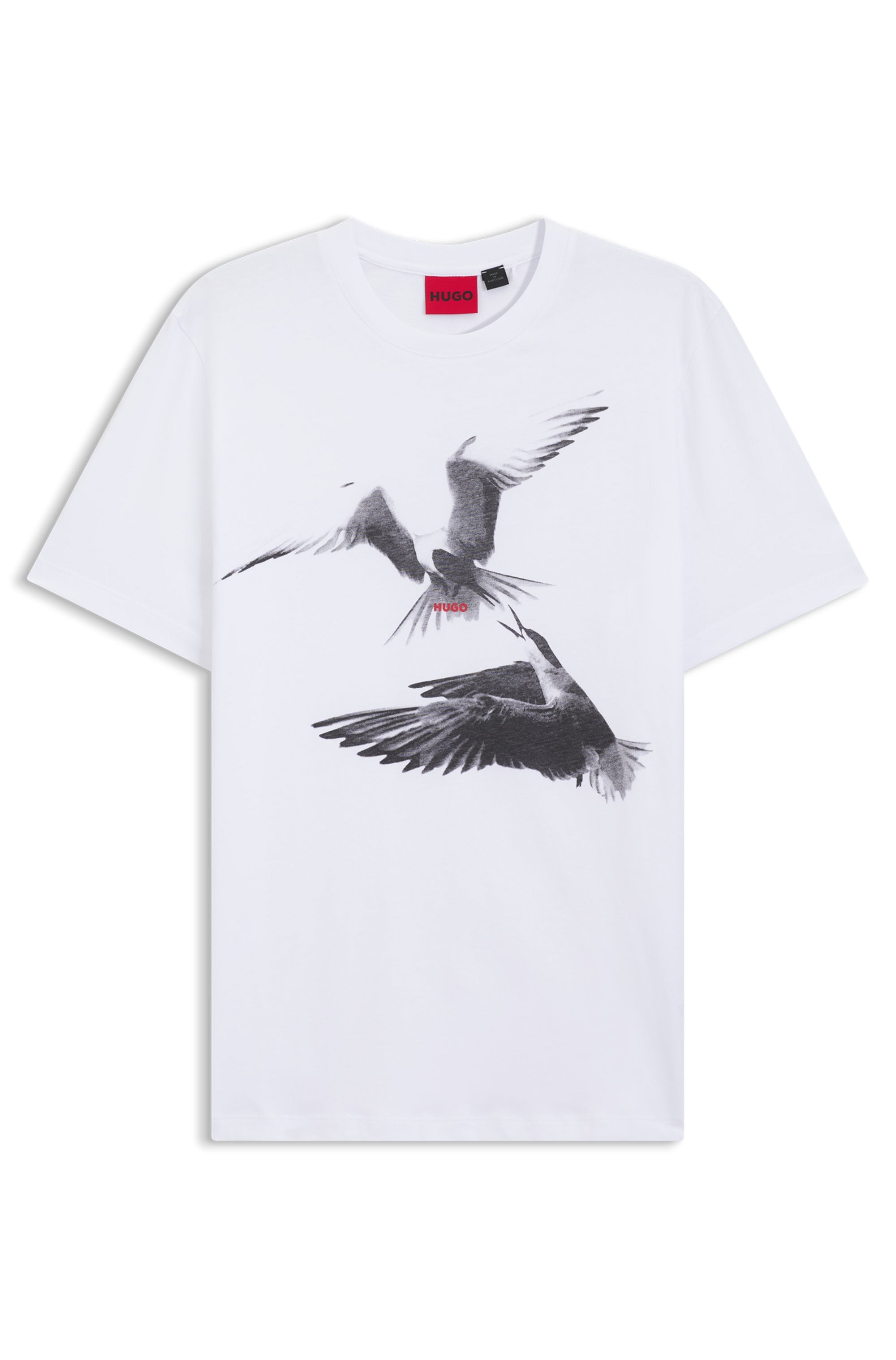 HUGO T-Shirt »Dirunn« Reine Baumwolle, Rundhalsausschnitt, Regular Fit