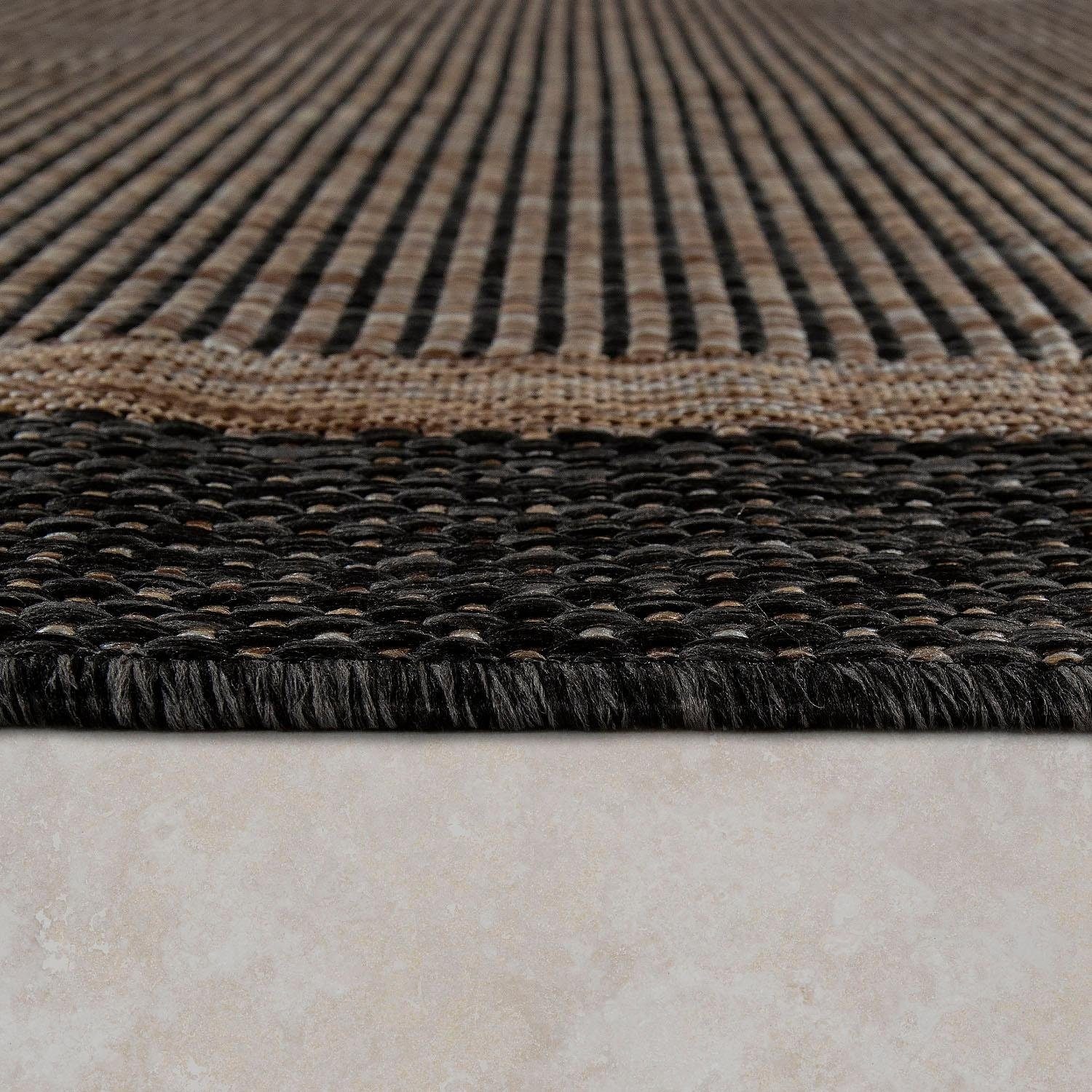 rechteckig, Teppich meliert, UV-beständig Home Flachgewebe, mit Bordüre, geeignet, Outdoor »Illusion 325«, Paco