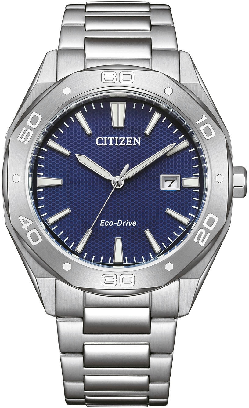 Citizen Solaruhr Armbanduhr, Herrenuhr, Edelstahlarmband, analog, Datum, Eco-Drive