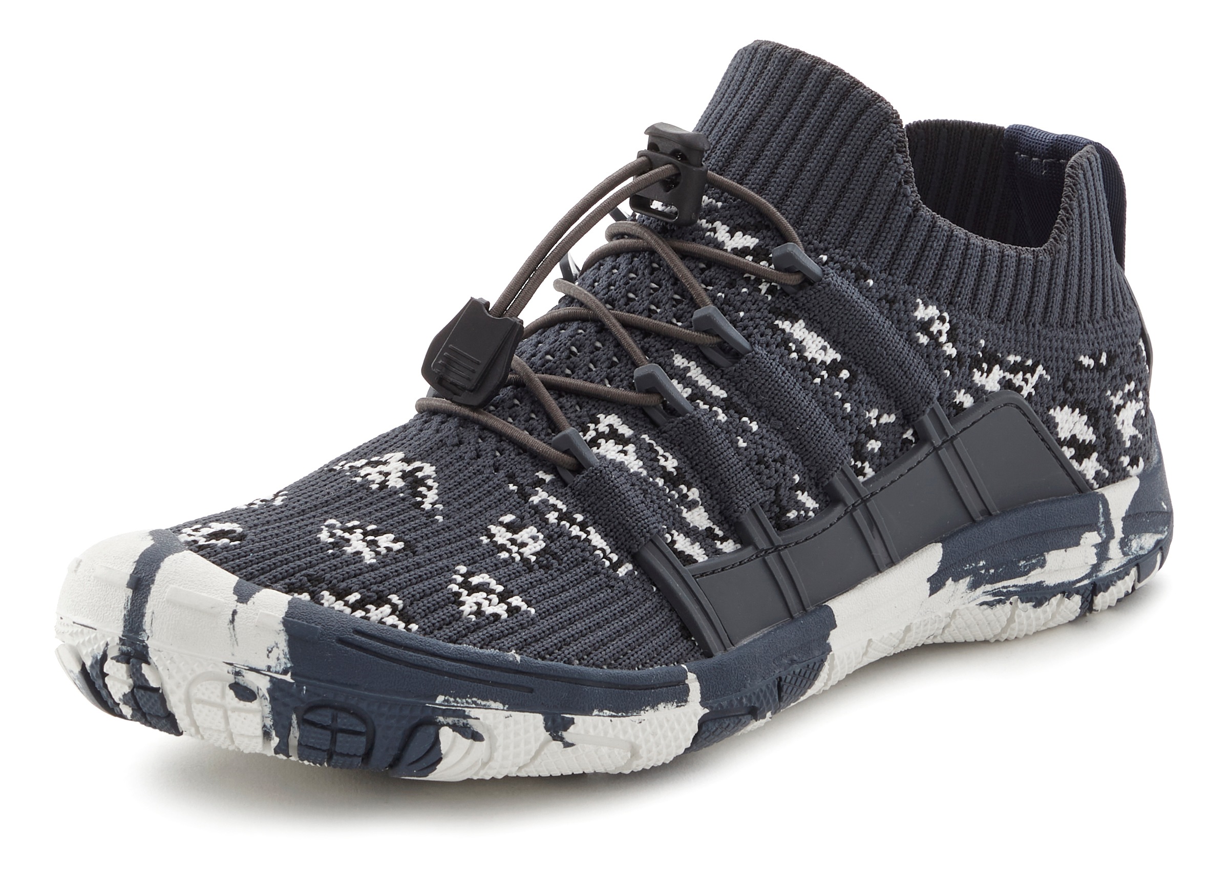 Venice Beach, Damen, Aquaschuh »Badeschuh, Slipper, Wasserschuh« mit elastischen Bändern für schnelles Reinschlüpfen, Unisex VEGAN, marine / weiß, 45,