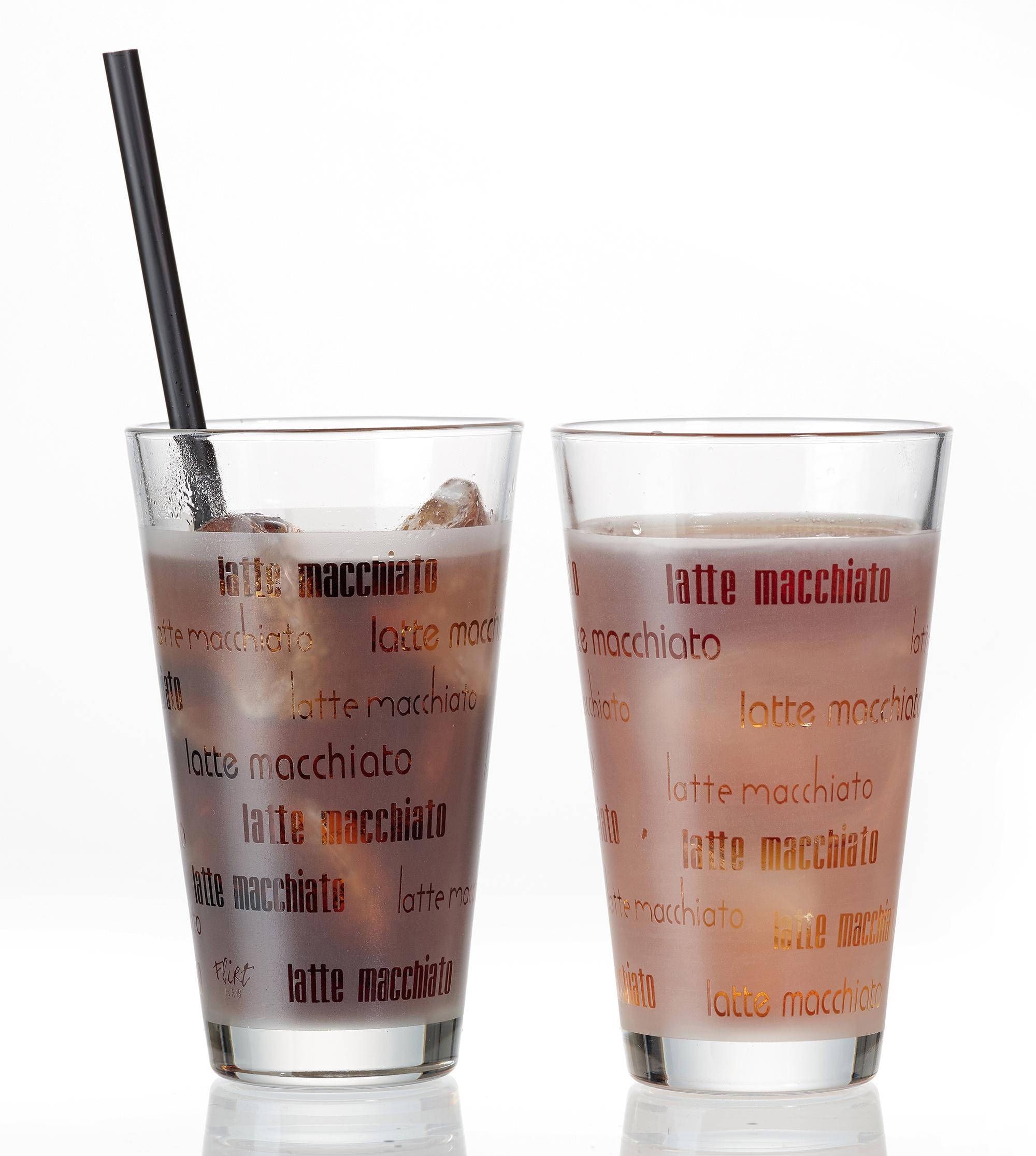 Ritzenhoff & Breker Latte-Macchiato-Glas »Chicco«, (Set, 4 tlg., (4 Becher), Schrift-Dekor, 4-teilig