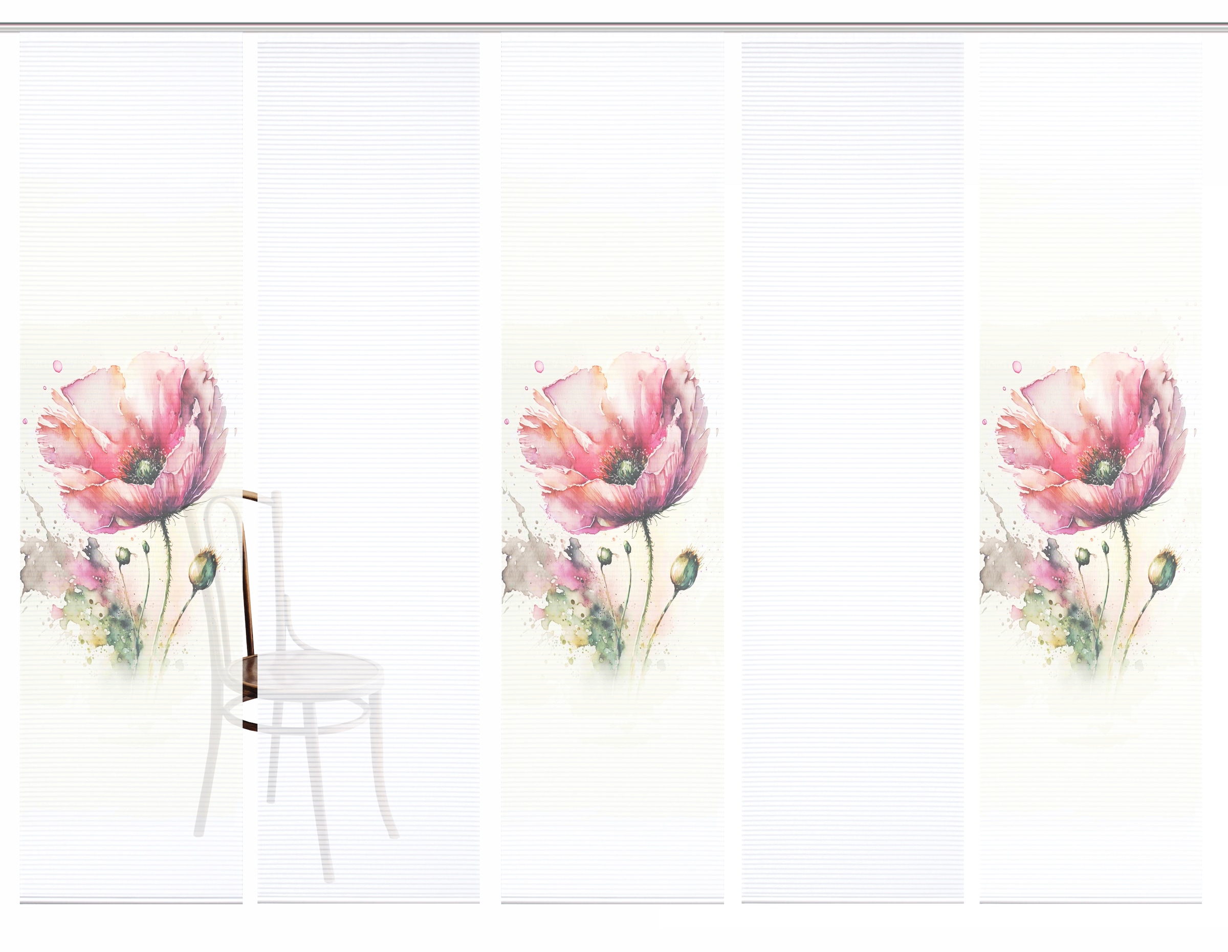 HOME in green Schiebegardine »MELIORA« Paneelwagen 5 Stk. tlg. Bambusoptik, SET, recycelt, Digitaldruck