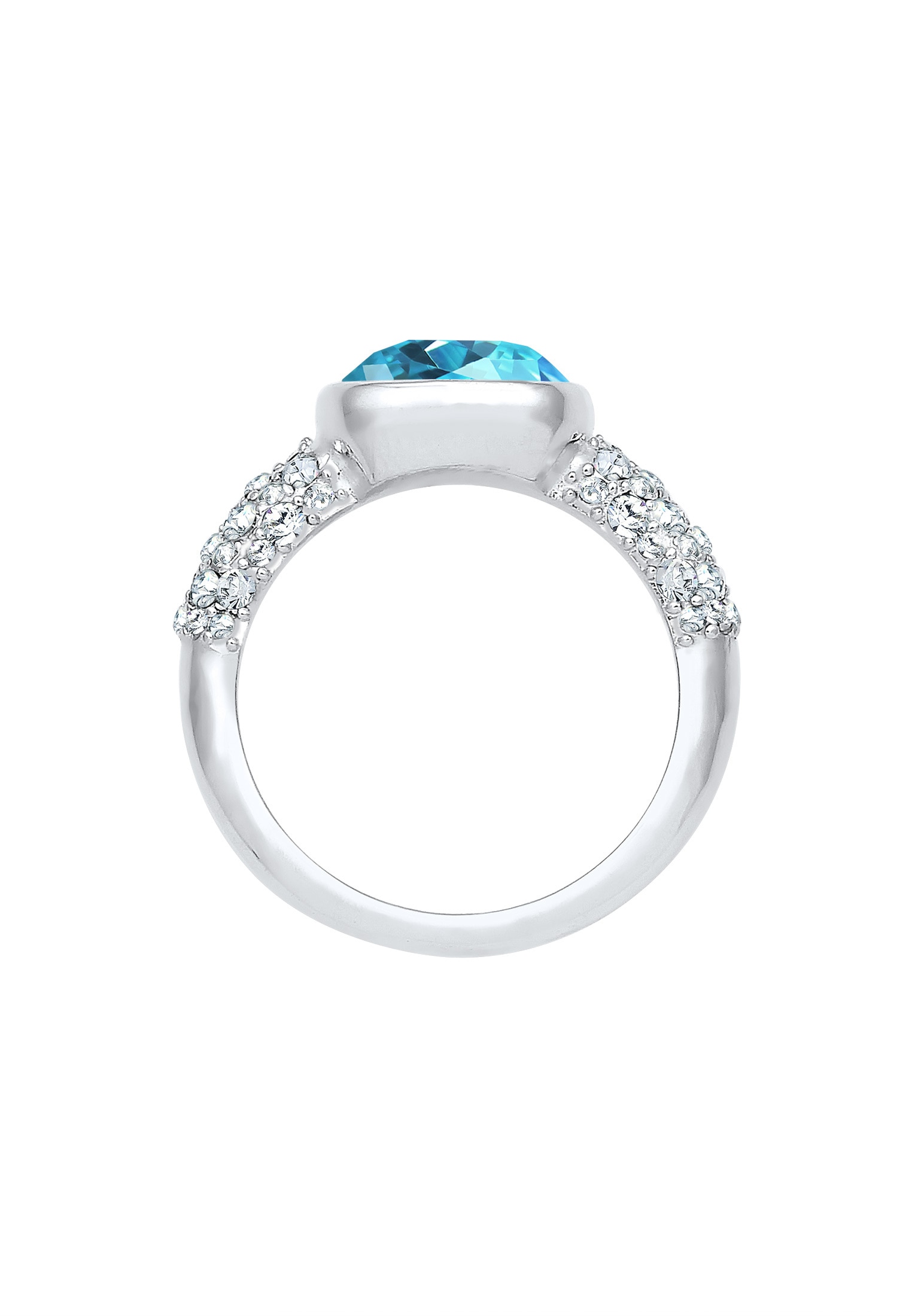 Elli Premium Verlobungsring »Ring Glas Kristalle Hellblau 925 Sterling Silber«