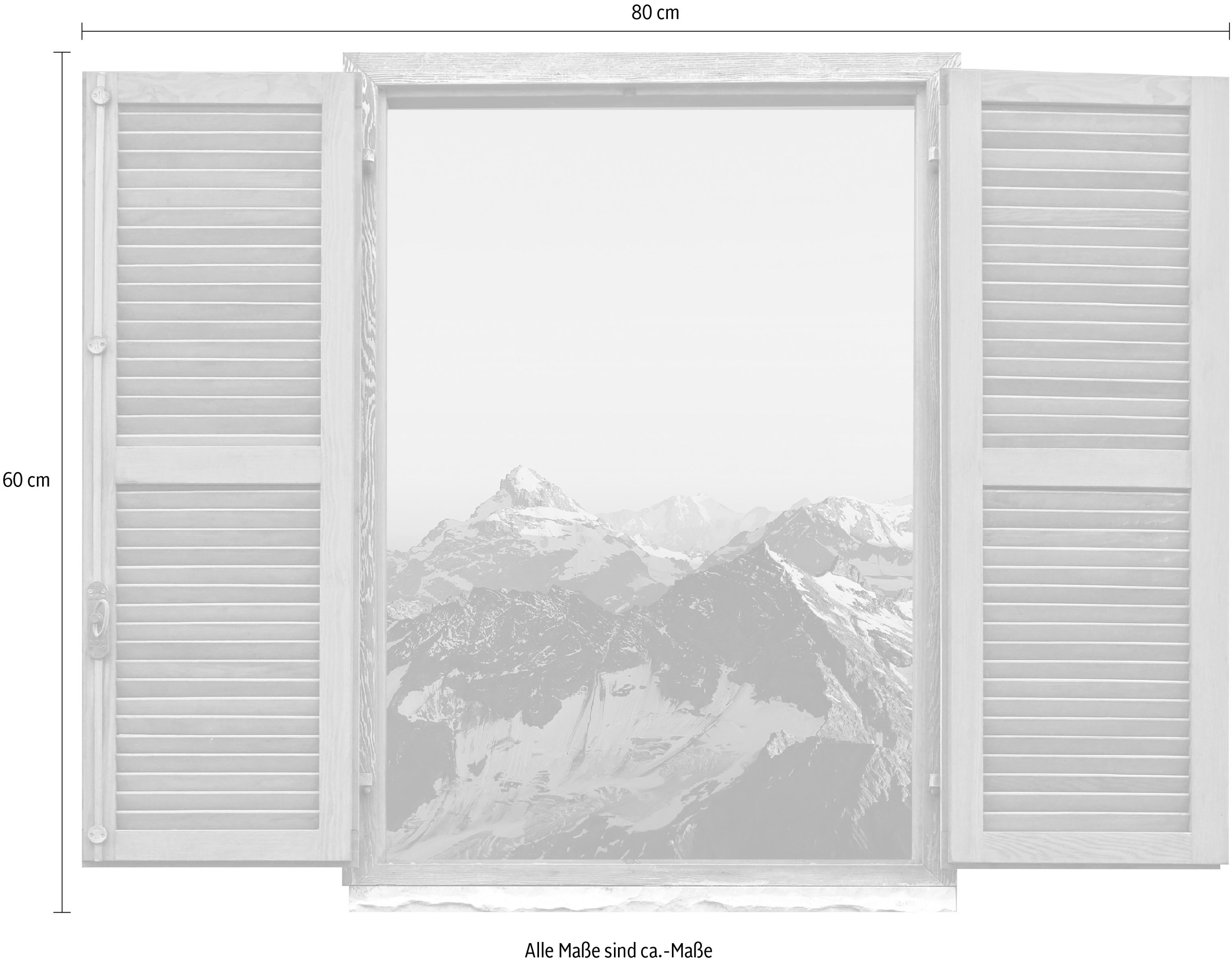 queence Wandtattoo »Berge«, (1 St.), Wandsticker, Wandbild, selbstklebend, 3D, Fenster