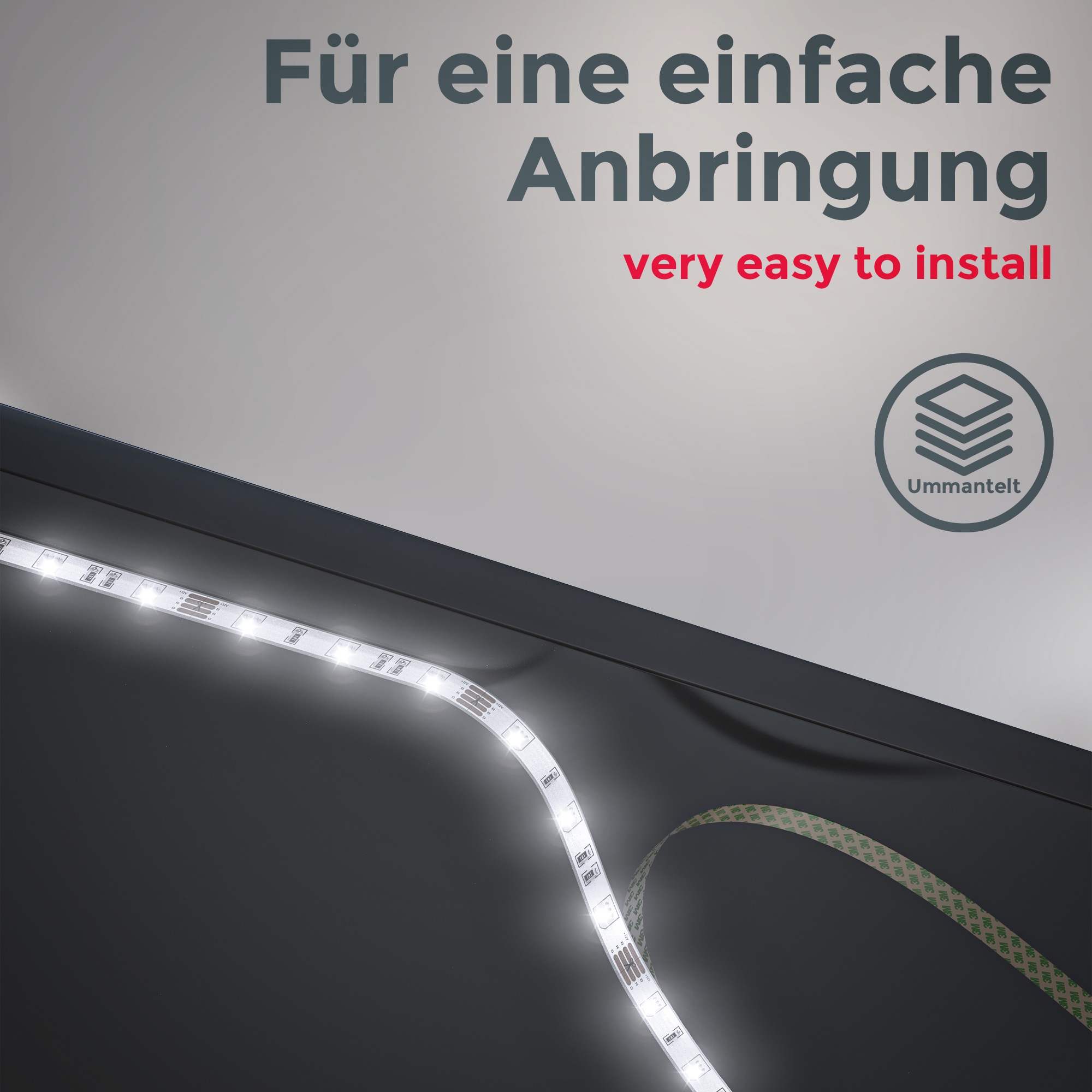 B.K.Licht LED Stripe, LED Band 3m, silikonbeschichtet, RGB, Fernbedienung, selbstklebend