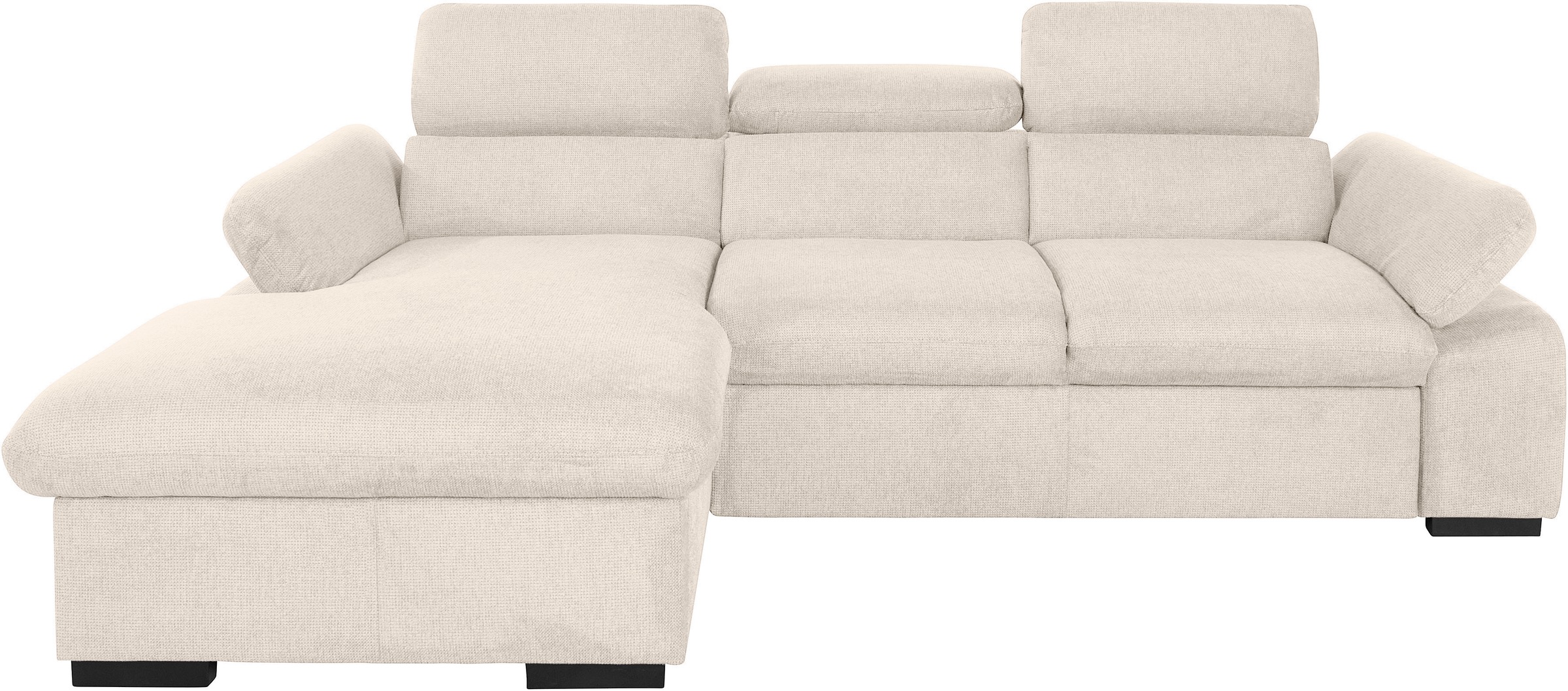COTTA Ecksofa »Lola L-Form mit Kopfteilfunktion & Hocker«, (Set, mit Hocker), wahlweise mit Bettfunktion, Bettkasten & Armteilverstellung