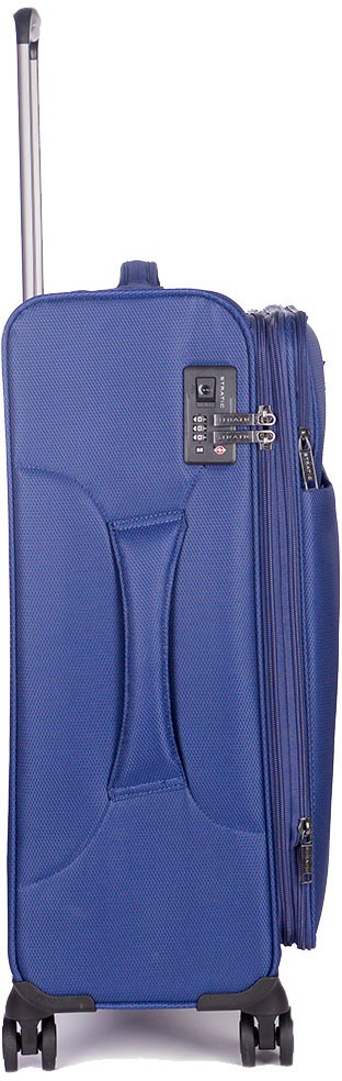 Stratic Weichgepäck-Trolley »Stratic Light + M, dark blue«, 4 Rollen, Reisekoffer Reisegepäck Aufgabegepäck TSA-Zahlenschloss