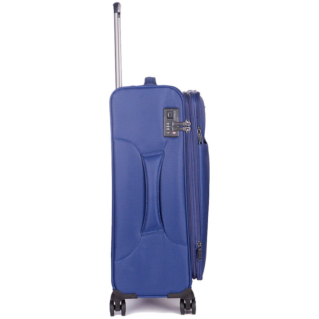 Stratic Weichgepäck-Trolley »Stratic Light + M, dark blue«, 4 Rollen, Reisekoffer Reisegepäck Aufgabegepäck TSA-Zahlenschloss