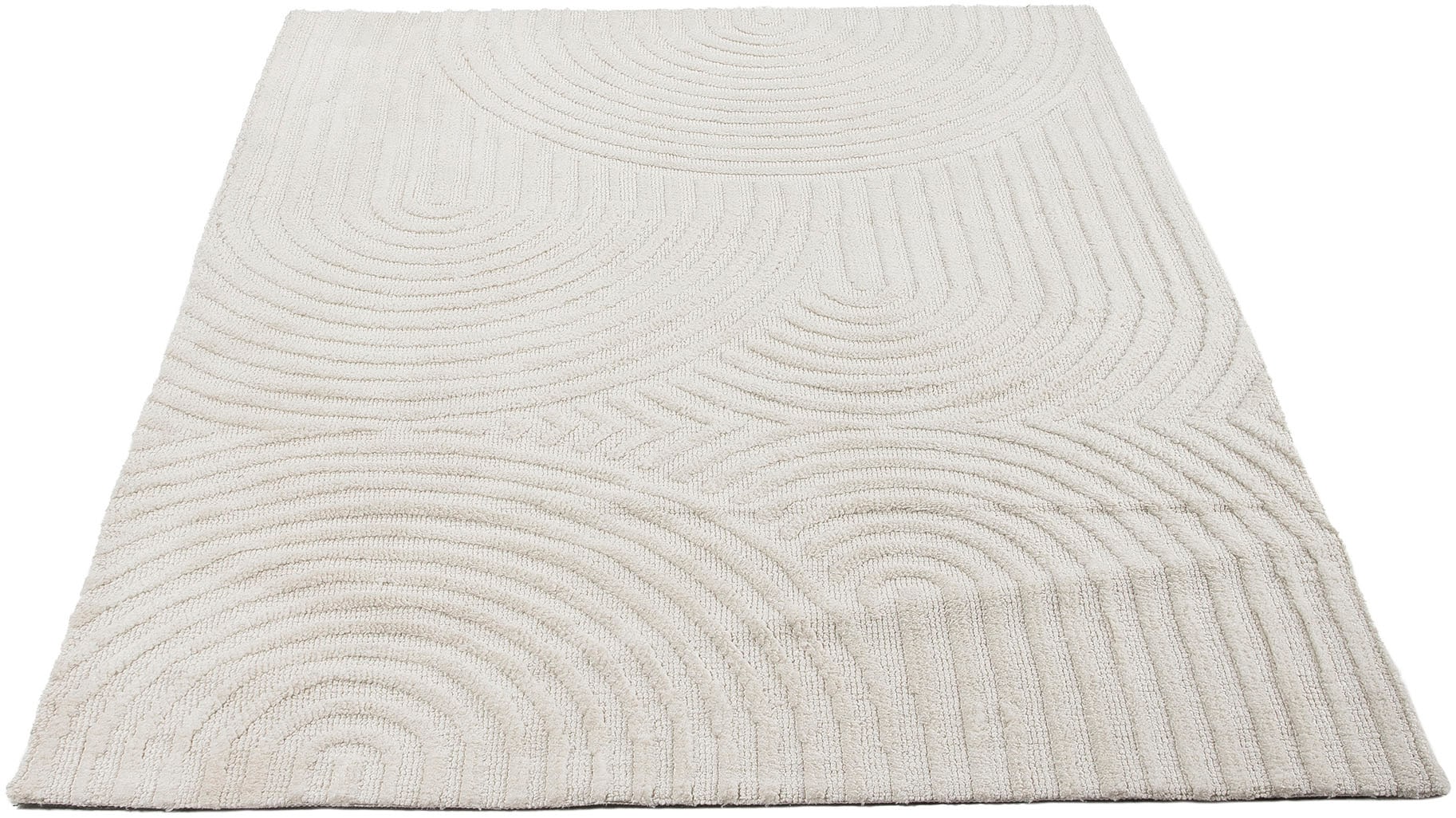 carpetfine Teppich »Holly Zen 1«, rechteckig, 12 mm Höhe, Hoch-Tief-Effekt, geometrisch, Zeitloses Design, dekoratives Highlight