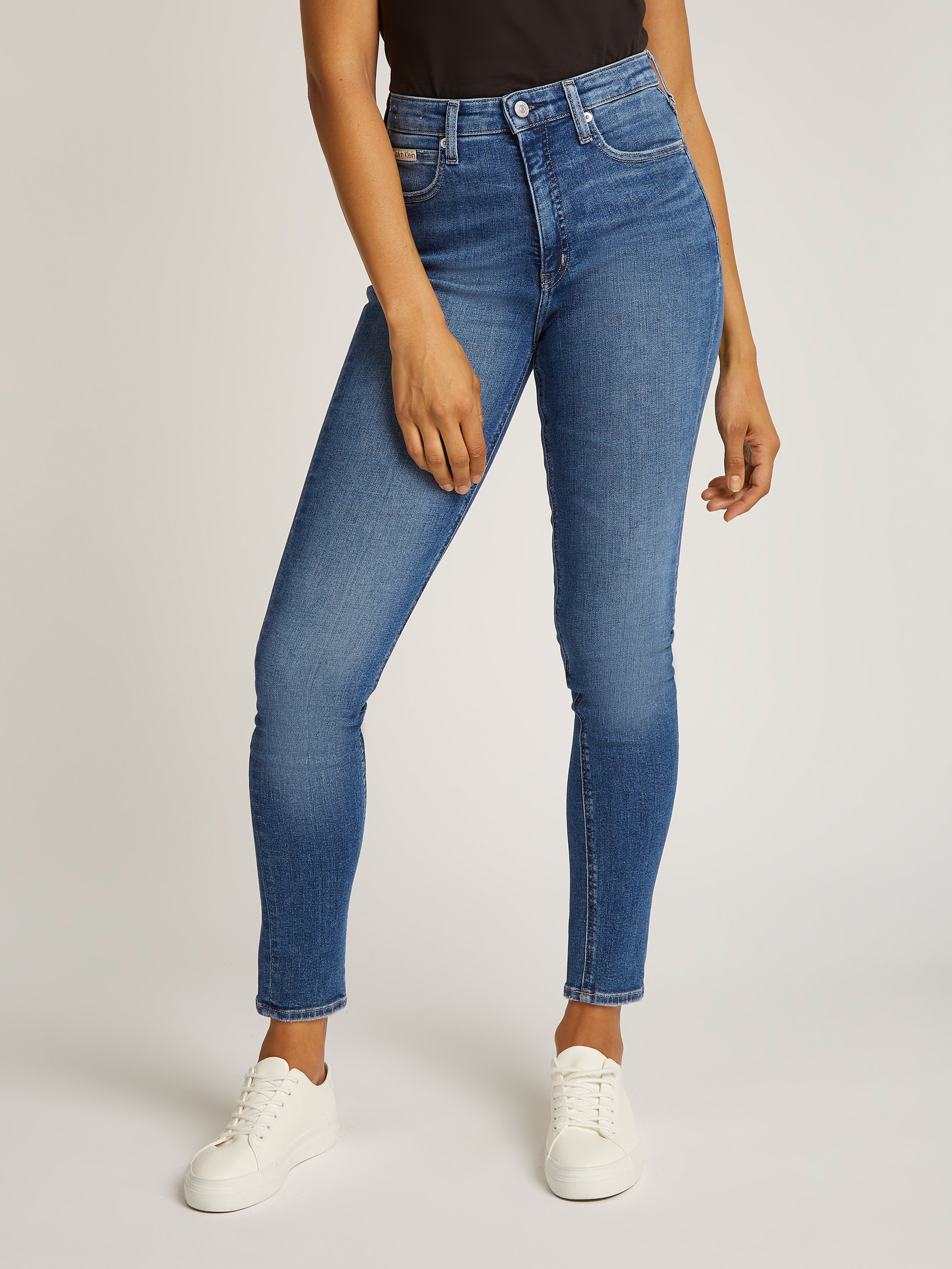 Calvin Klein Jeans Skinny-fit-Jeans »HIGH RISE SKINNY«, mit Coinpocket, leichte Stoned wash Optik