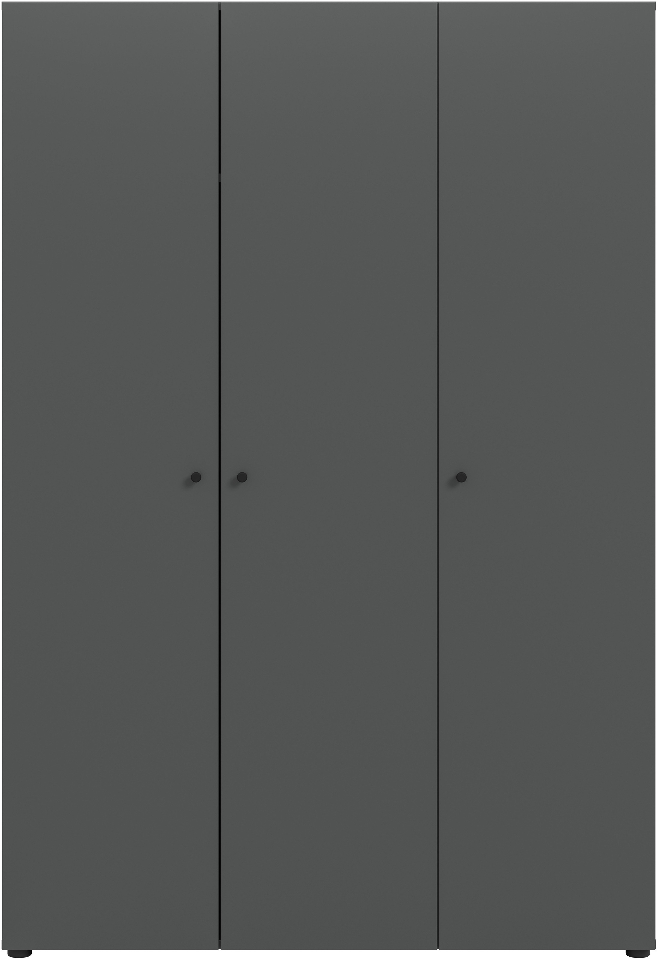 Home affaire Kleiderschrank »BILLINGS, TOPSELLER!, Schlafzimmerschrank, Schrank, Garderobenschrank«, (OTTO BESTSELLER, Garderobe & Schlafzimmer), Breite 130cm, grau, 3-türig, inkl. 1 Kleiderstangen und 4 Ablageböden