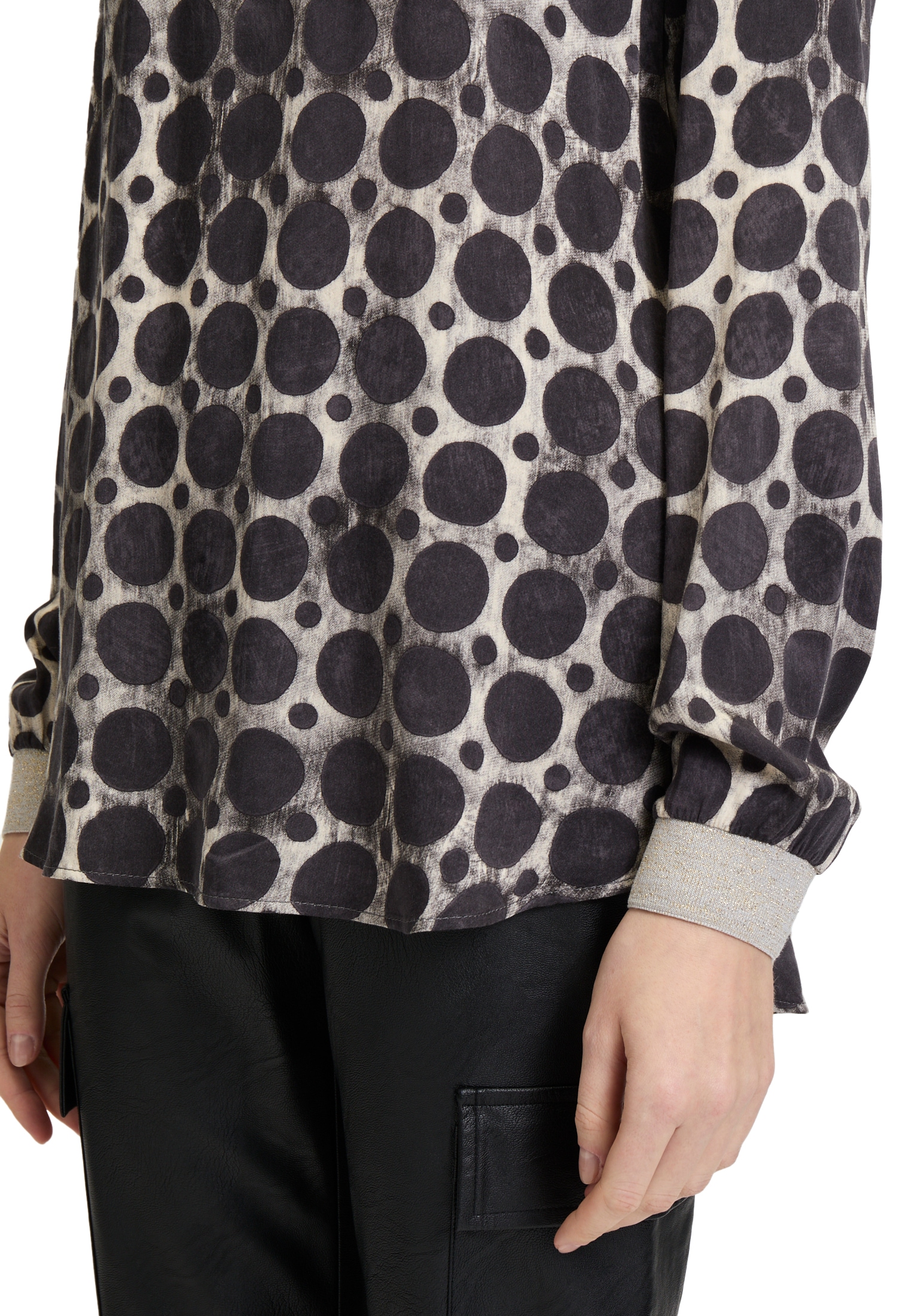 Cartoon Klassische Bluse »Casual-Bluse mit Rippbündchen«