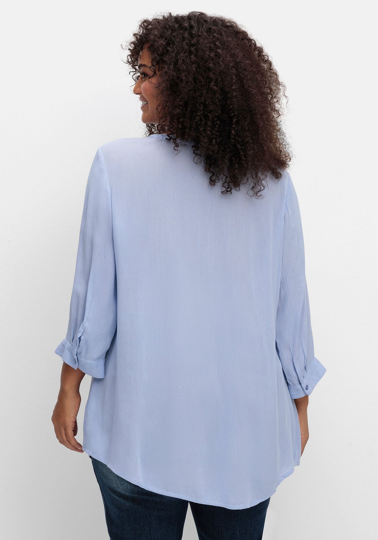 Sheego Longbluse »Bluse mit Häkelspitze und Biesen«