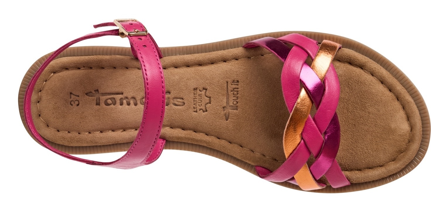 Tamaris Riemchensandale, Sandalette, Sommerschuh mit Riemchen in Flechtoptik