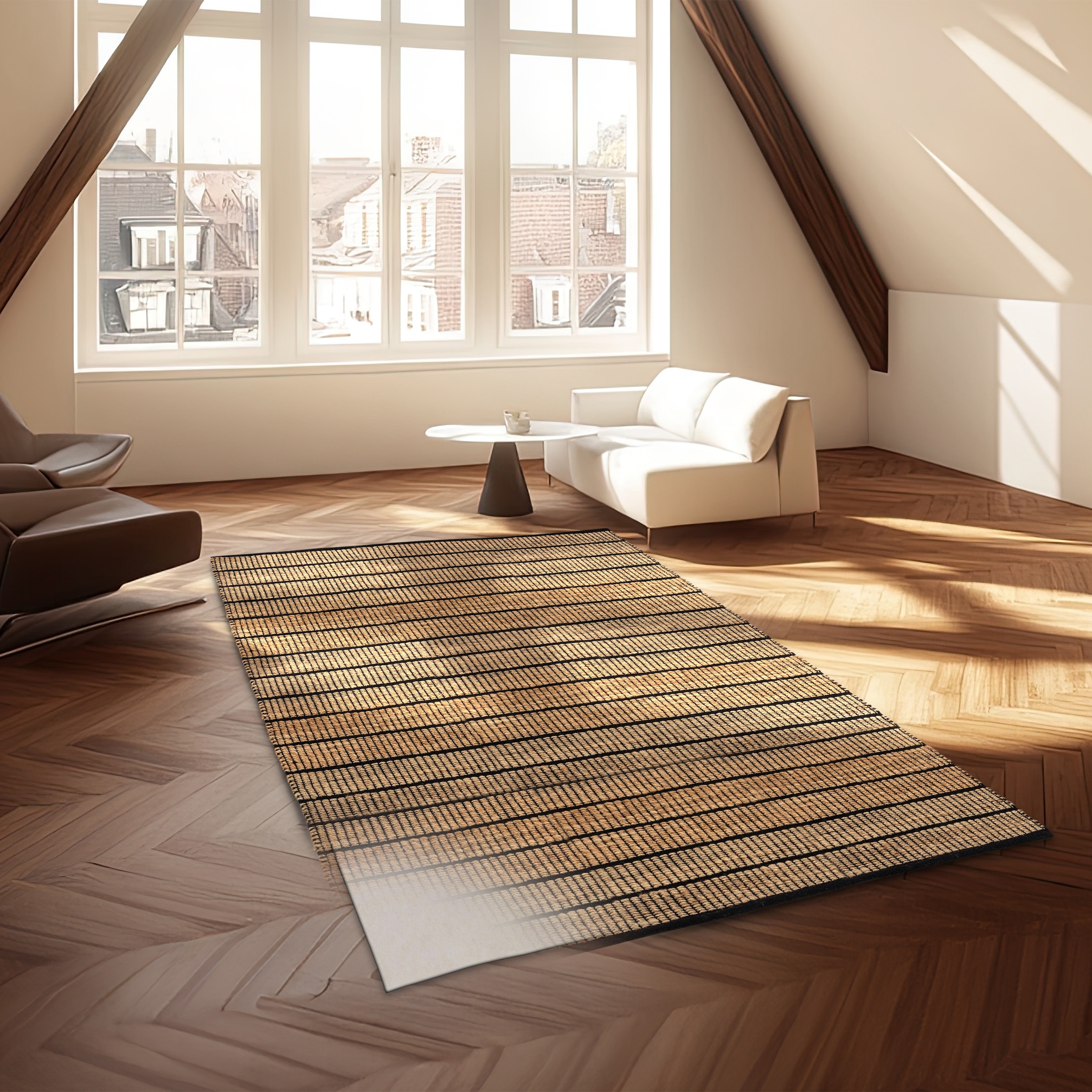 SCHÖNER WOHNEN-Kollektion Teppich »Nalaya« rechteckig 10 mm Höhe Jute/Baumwolle, rustikale Haptik, Streifenoptik, Wohnzimmer