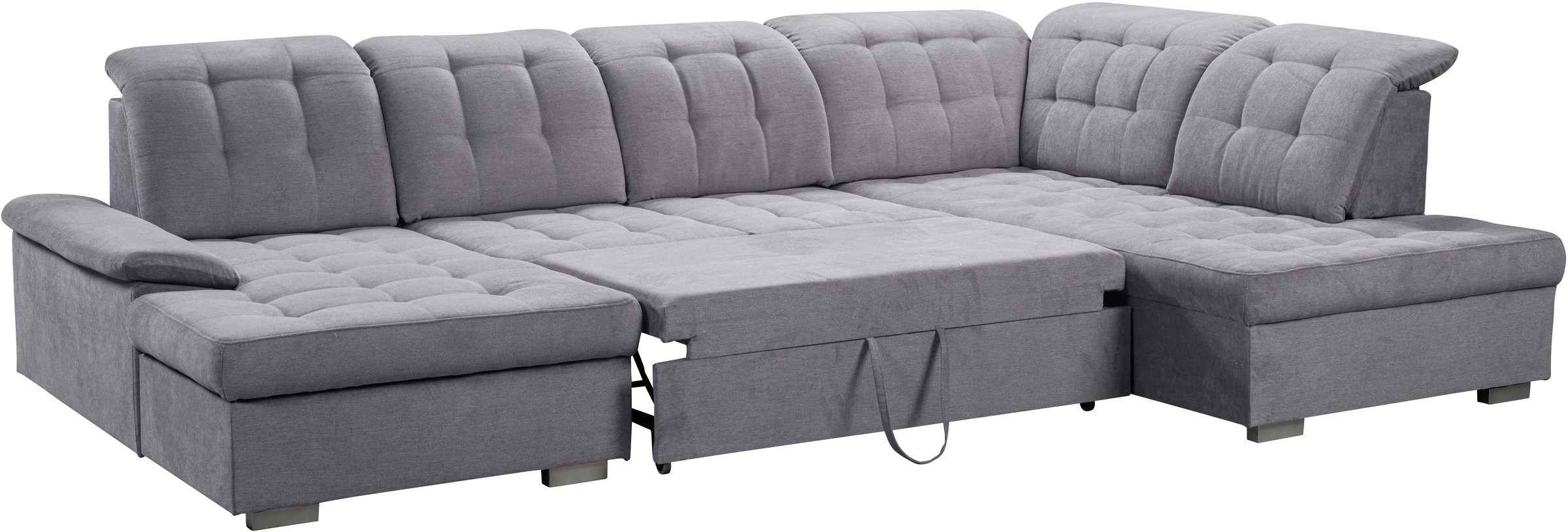WERK2 Wohnlandschaft »Kordula-New U-Form«, Sofa in U-Form mit Schlaffunktion & Bettkasten, Schlafcouch