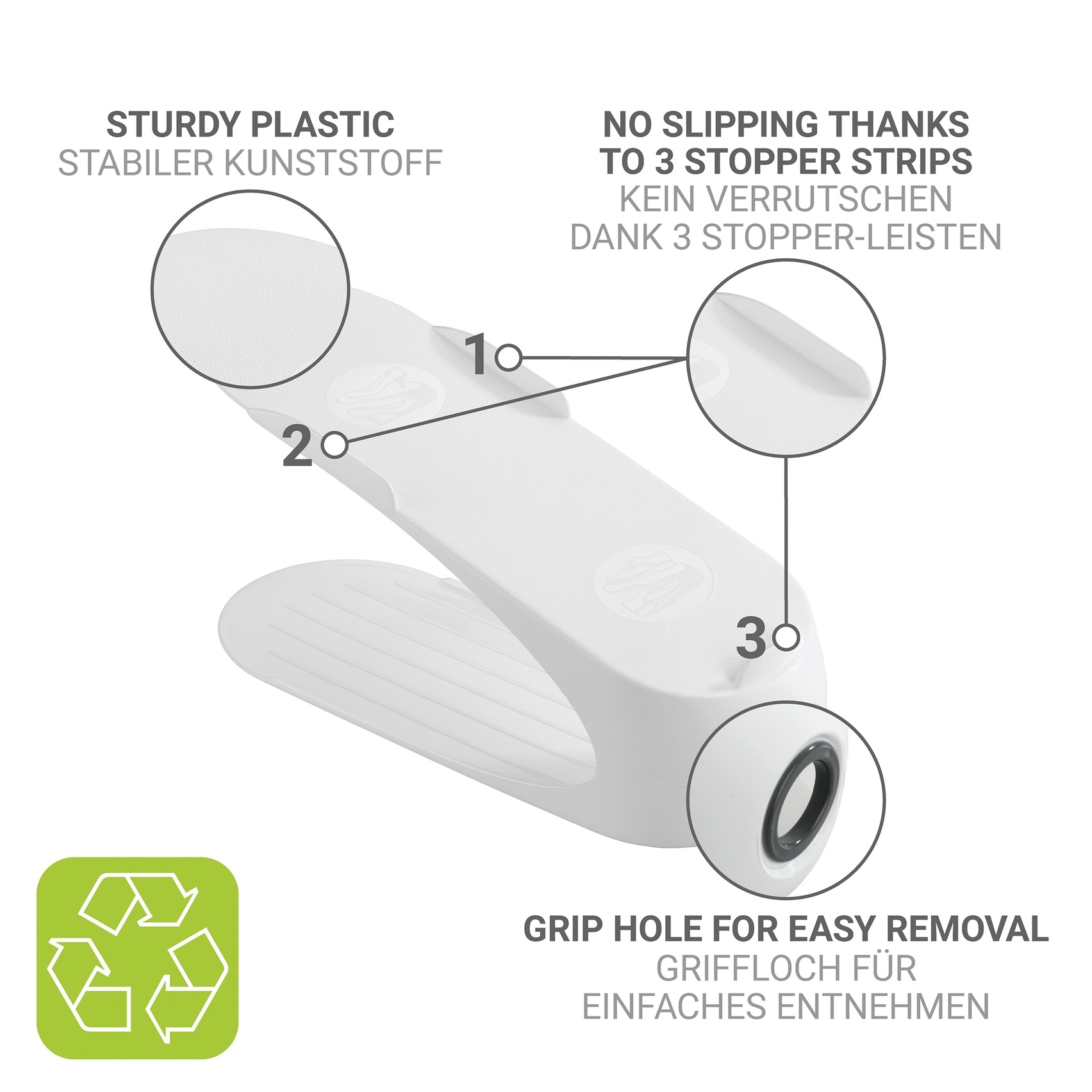 WENKO Schuhstapler »Modell Schuhhalter« Set, 8 tlg. tlg. platzsparend, stapelbar; mit Griffloch für leichtes Entnehmen