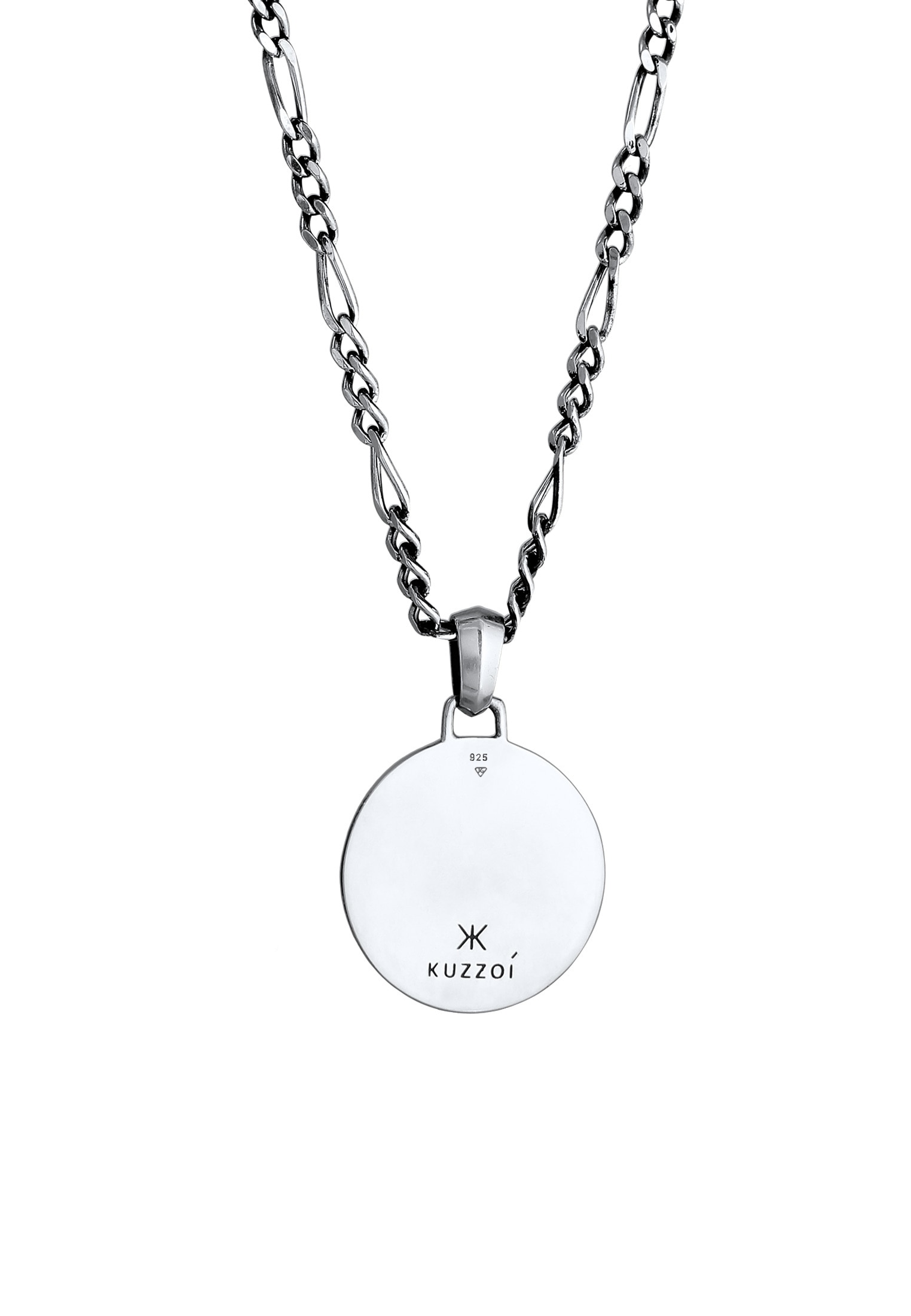 Kuzzoi Lange Kette »Halskette Herren Coin Münze Strukturiert 925er Silber«
