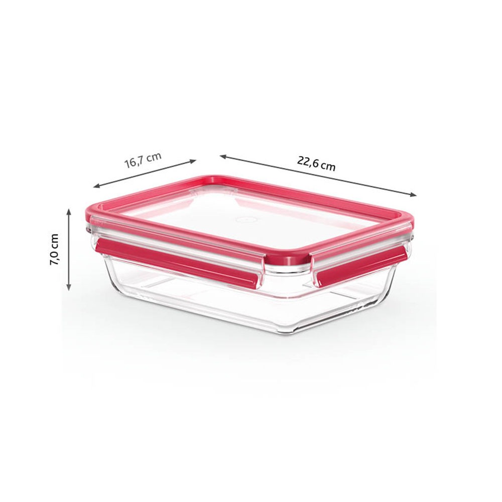 Emsa Frischhaltedose »Clip & Close Glas Set, rechteckig, 100 % dichte Aufbewahrungsboxen« spülmaschinen-, gefrier-, backofen-, mikrowellenfest