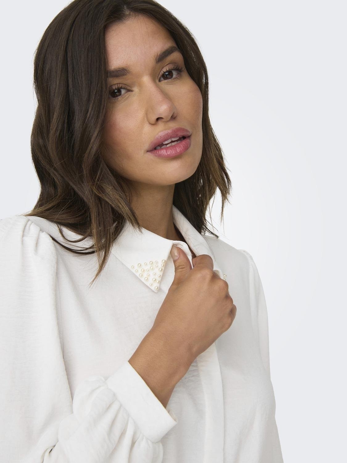 ONLY Hemdbluse »ONLMETTE PEARL LS SHIRT WVN« Kunstfaser, regular fit