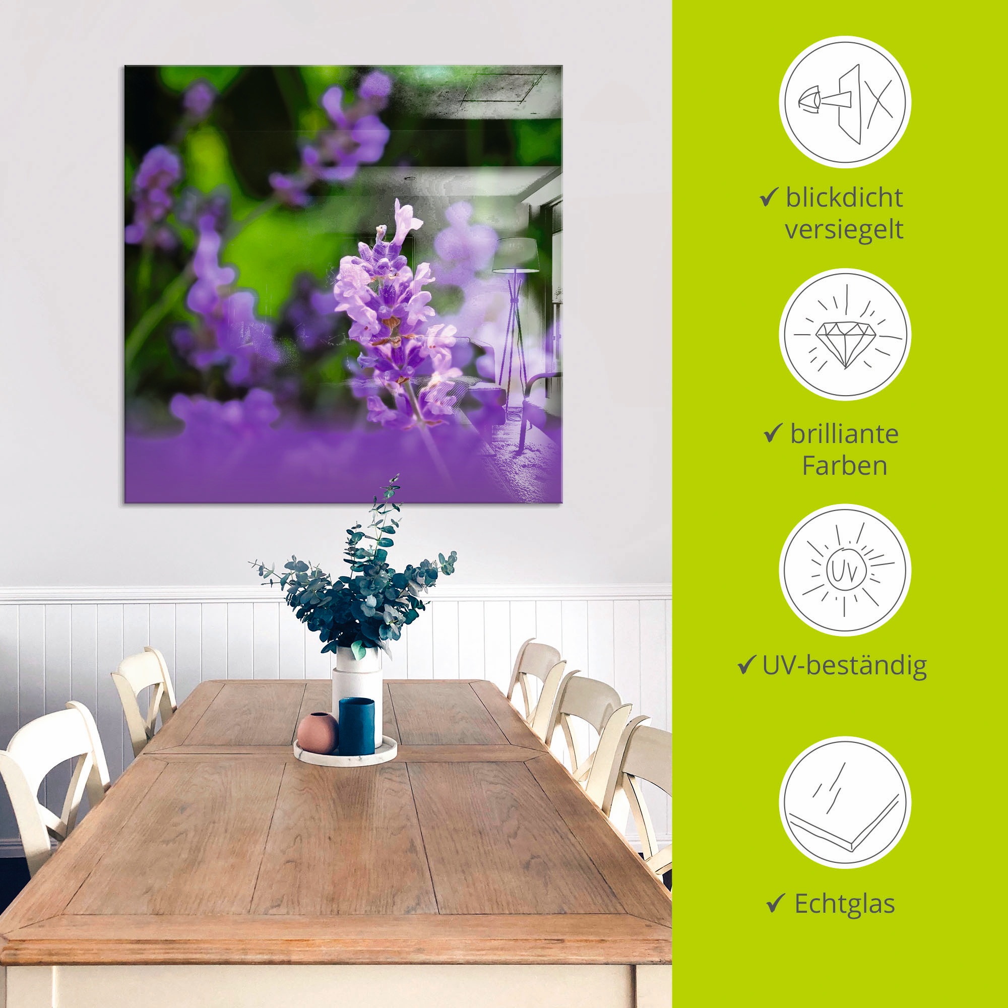 Artland Glasbild »Lavendel«, Blumen, (1 St.), in verschiedenen Größen