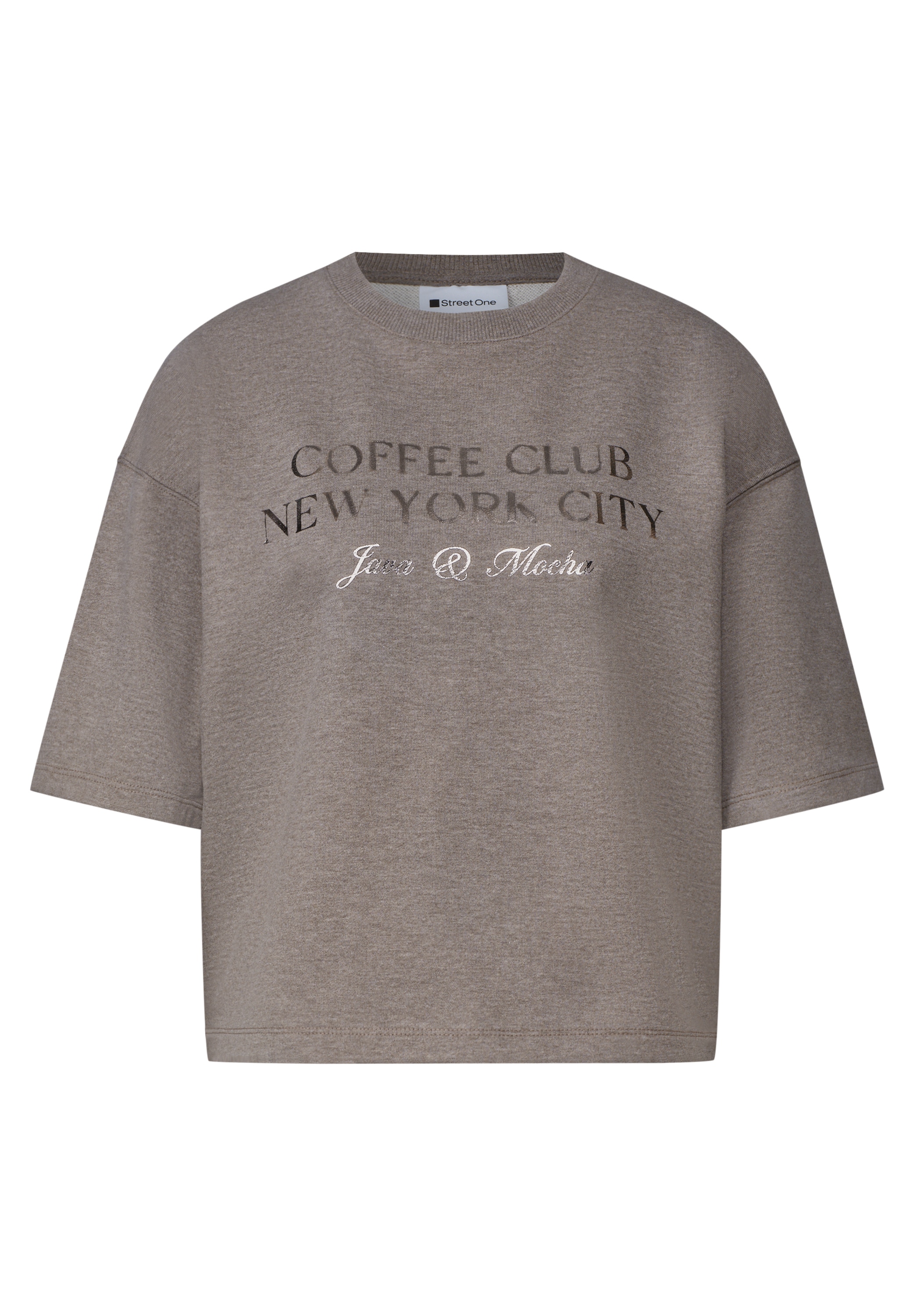 STREET ONE Sweater , Kurzarm-Sweater mit Wording
