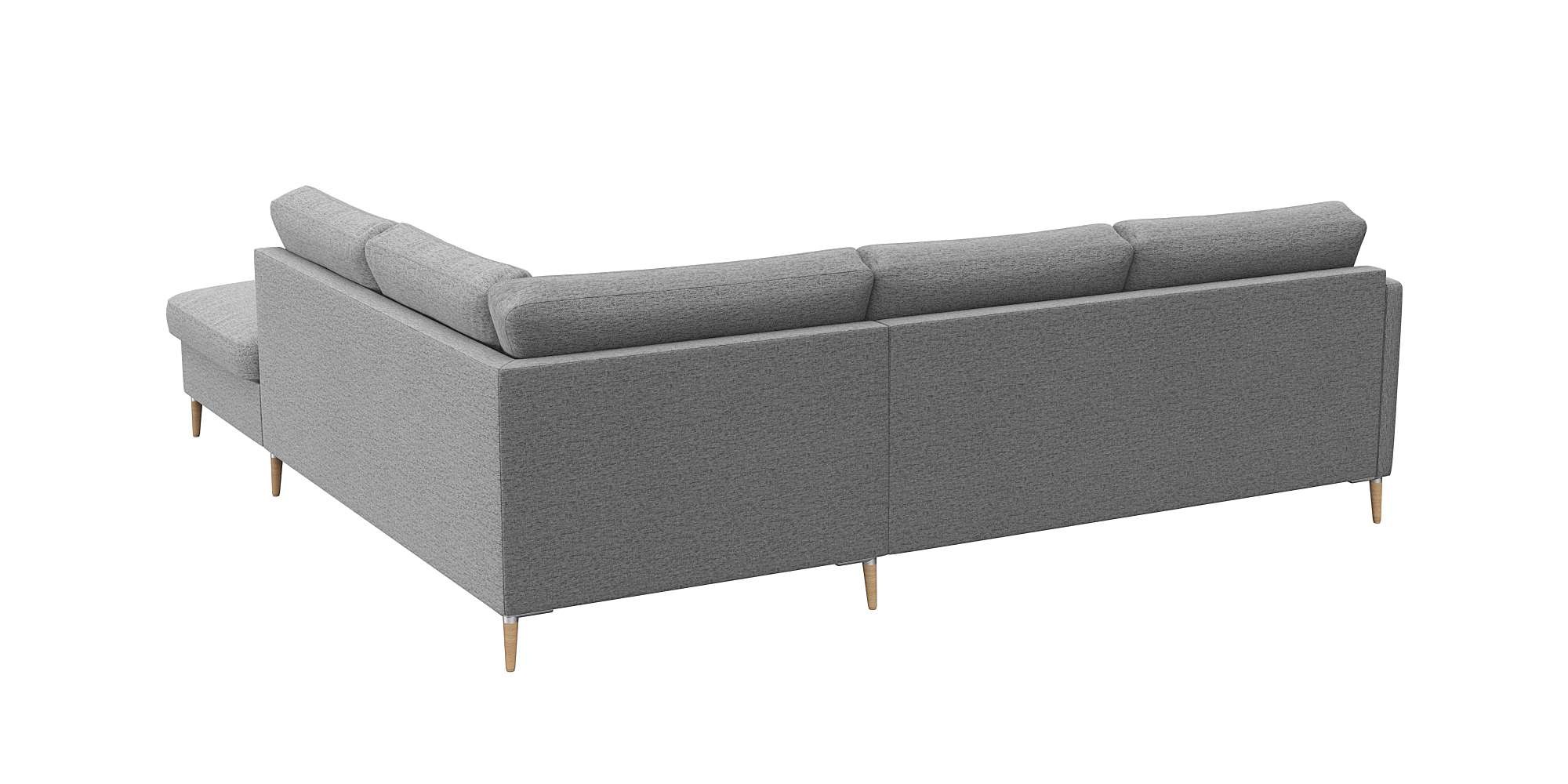 FLEXLUX Ecksofa »Fiore, L-Form, super bequem durch Kaltschaum im Sitz«, schmale Armlehnen, Füße Alu/Eiche, B/T 234/225 cm