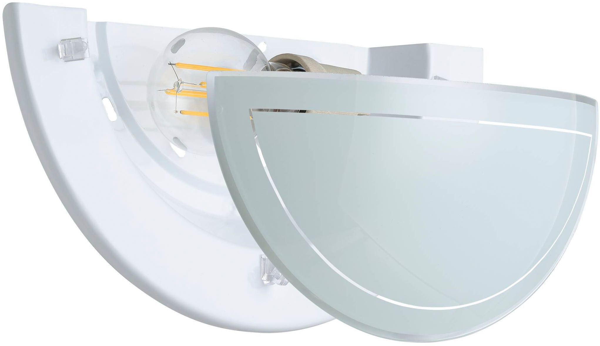 EGLO LED Wandleuchte »PLANET 1 Wandlampe 1 flammig, aus Metall und Glas, Lampe« E27 1 Stk. Wandleuchte, Wandbeleuchtung aus Metall und Glas, Lampe, E27 Fassung